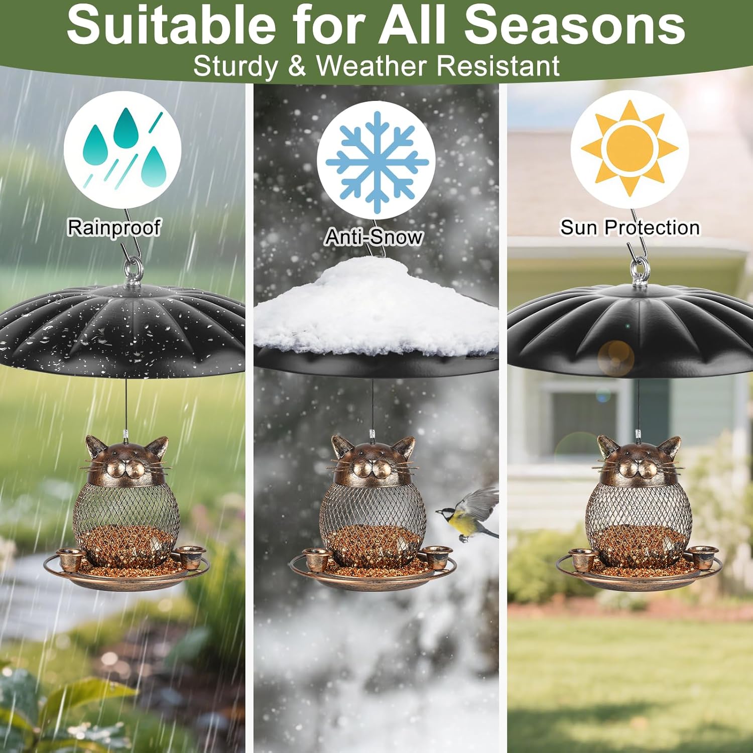 Bird Feeders Cover, Metal Squirrel Baffle for Bird Feeder, Squirrel Pr