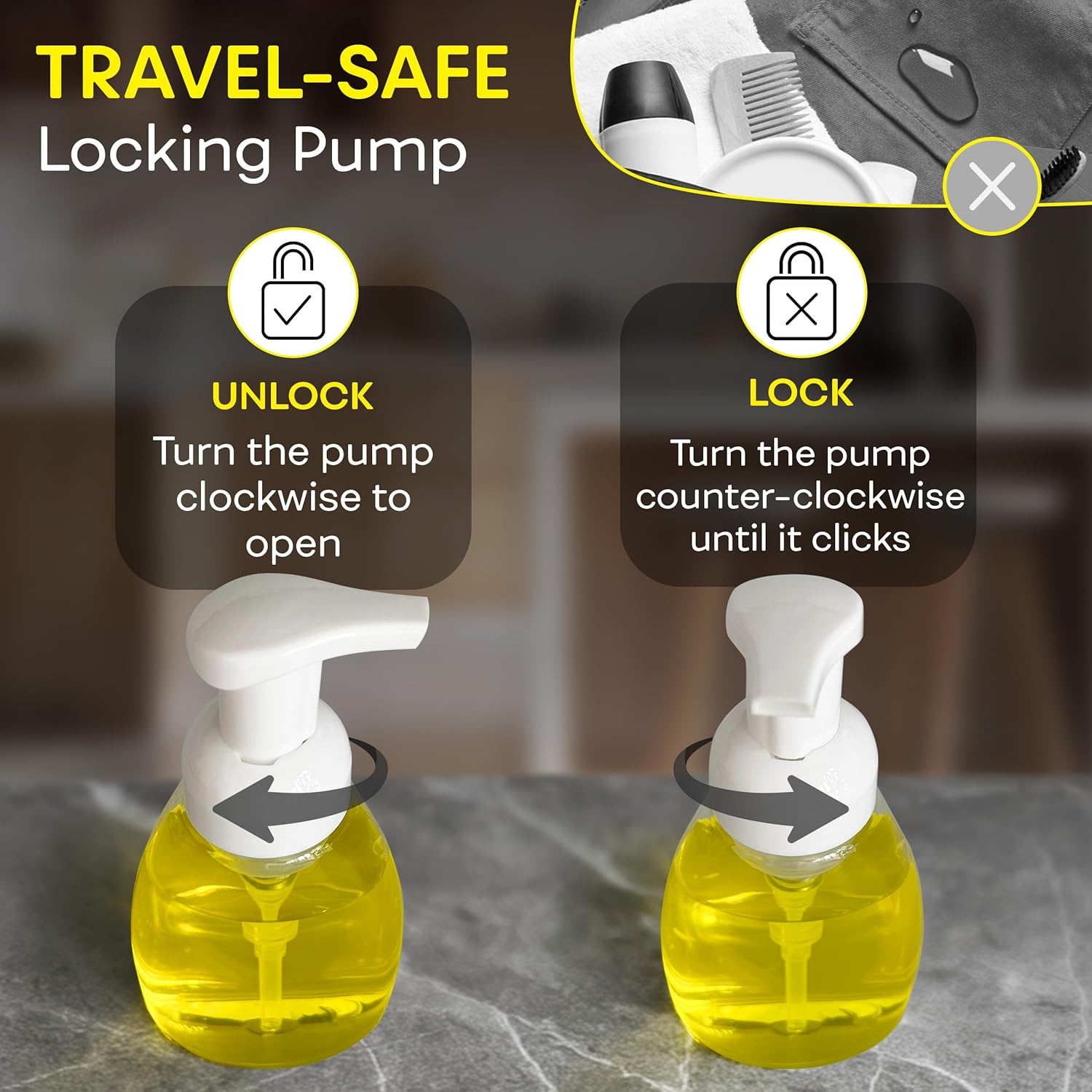 BRIGHTFROM Foaming Soap Dispenser Pump Bottles, BPA Free Empty Refilla