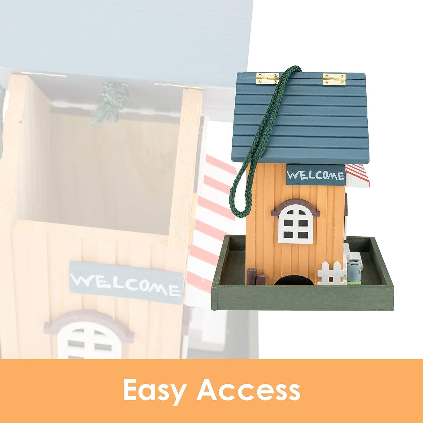 Clever Garden Hanging Birdhouse, Decorative Outdoor Bird Feeder for Hu