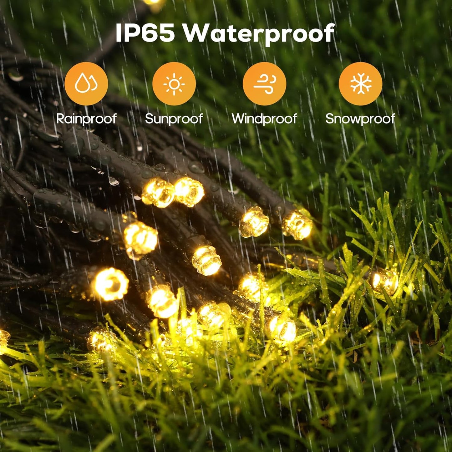 Solar String Lights Outdoor, 1 Pack 46 FT 120 LED Solar Tree Lights Waterproof with 8 Lighting Modes, Outdoor Solar Light for Tree Outside Balcony Gazebo, Warm White
