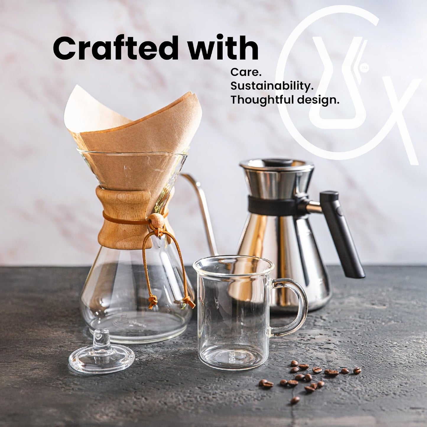 Chemex Bonded Filter - Natural Square - 100 ct - Exclusive Packaging
