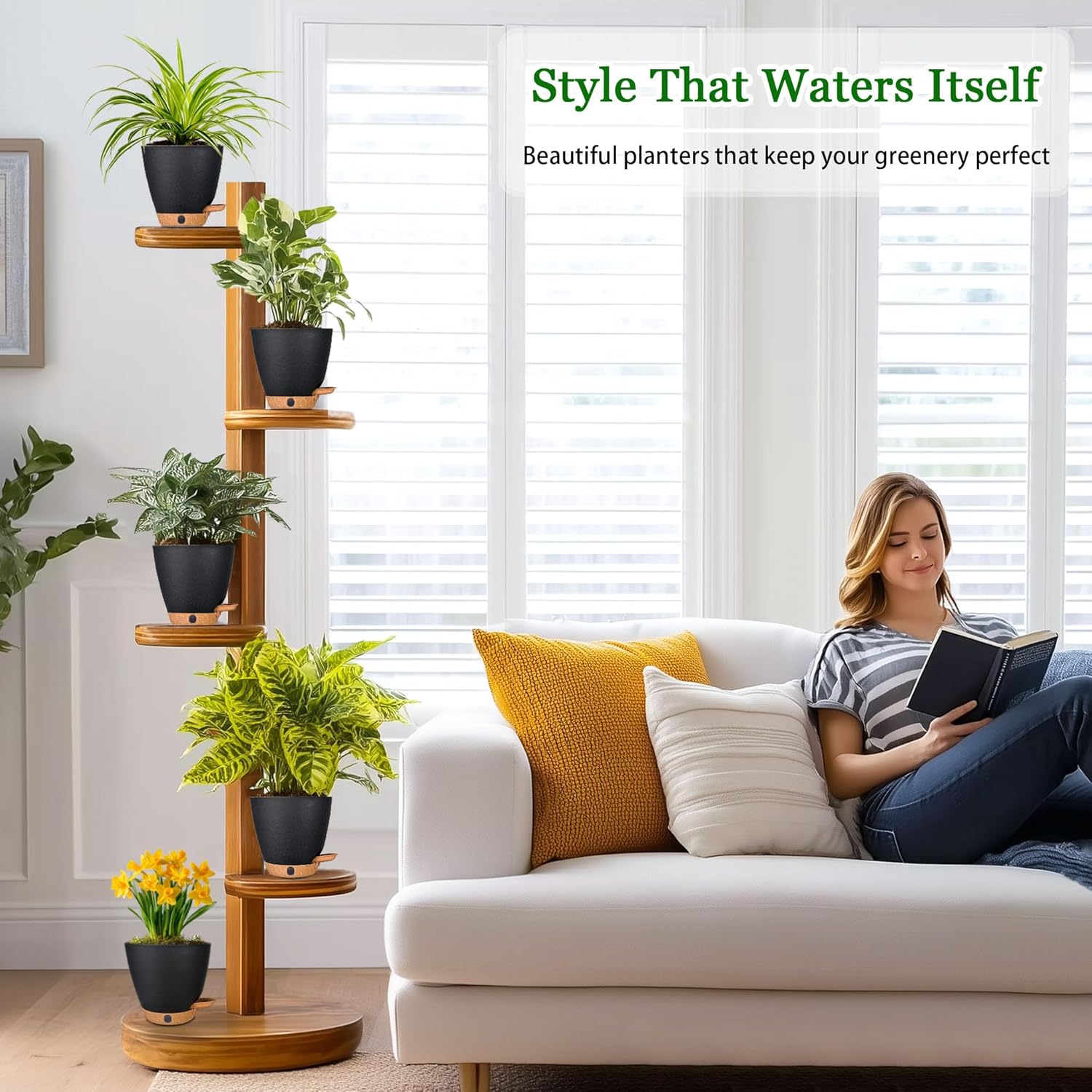 6 Inch Self Watering Pots for Indoor Plants (5-Pack) – Small Plastic P