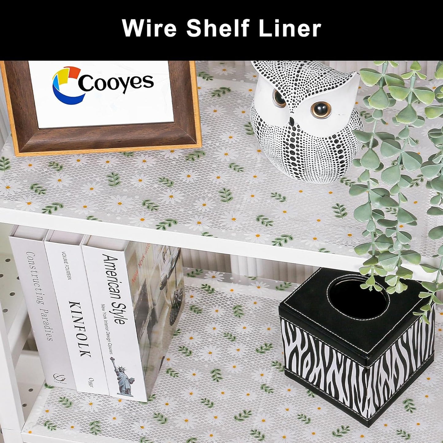 Cooyes Shelf Liner – Premium Non-Adhesive Cabinet & Drawer Liner for Kitchen – Waterproof Shelf Paper with Modern Pattern – Durable EVA Cabinet Mat – Easy to Cut （12" W x 120" L）