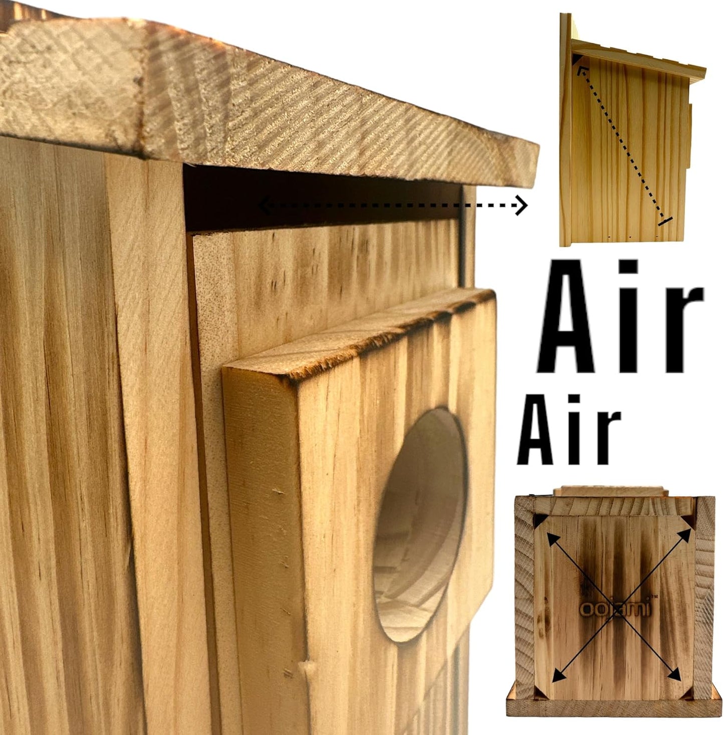 Outdoor Bird House for Bluebird, Finch, Wren, Chickadee, Tree Swallow, Wild Birds, Woodpecker, Easy-to-Open Nesting Box (Brown)