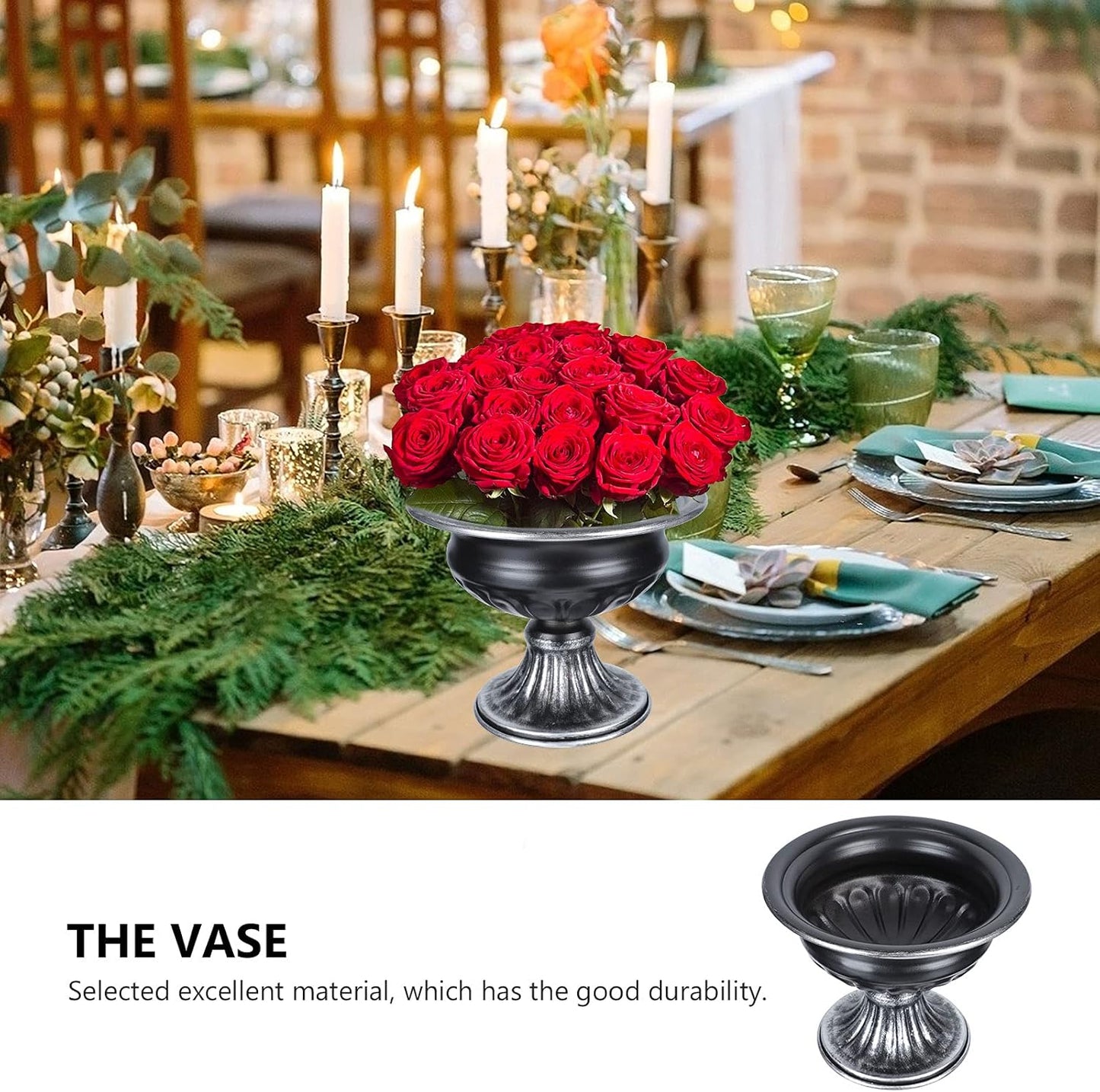 BESTOYARD 1pc Iron Pot Garden Planter Urns Succulent Pot Black Urn Pla