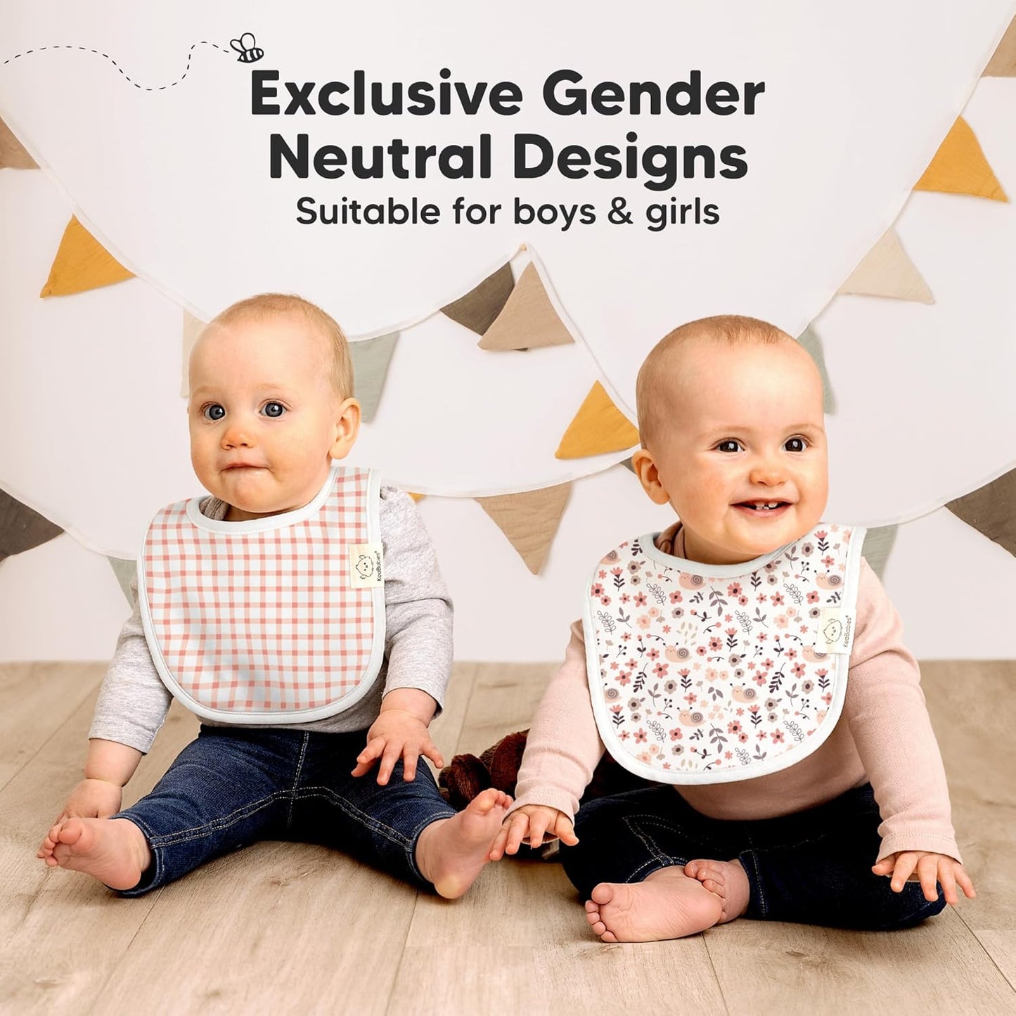 8-Pack Organic Baby Bibs for Boys, Girls - Soft Cotton Drooling and Te