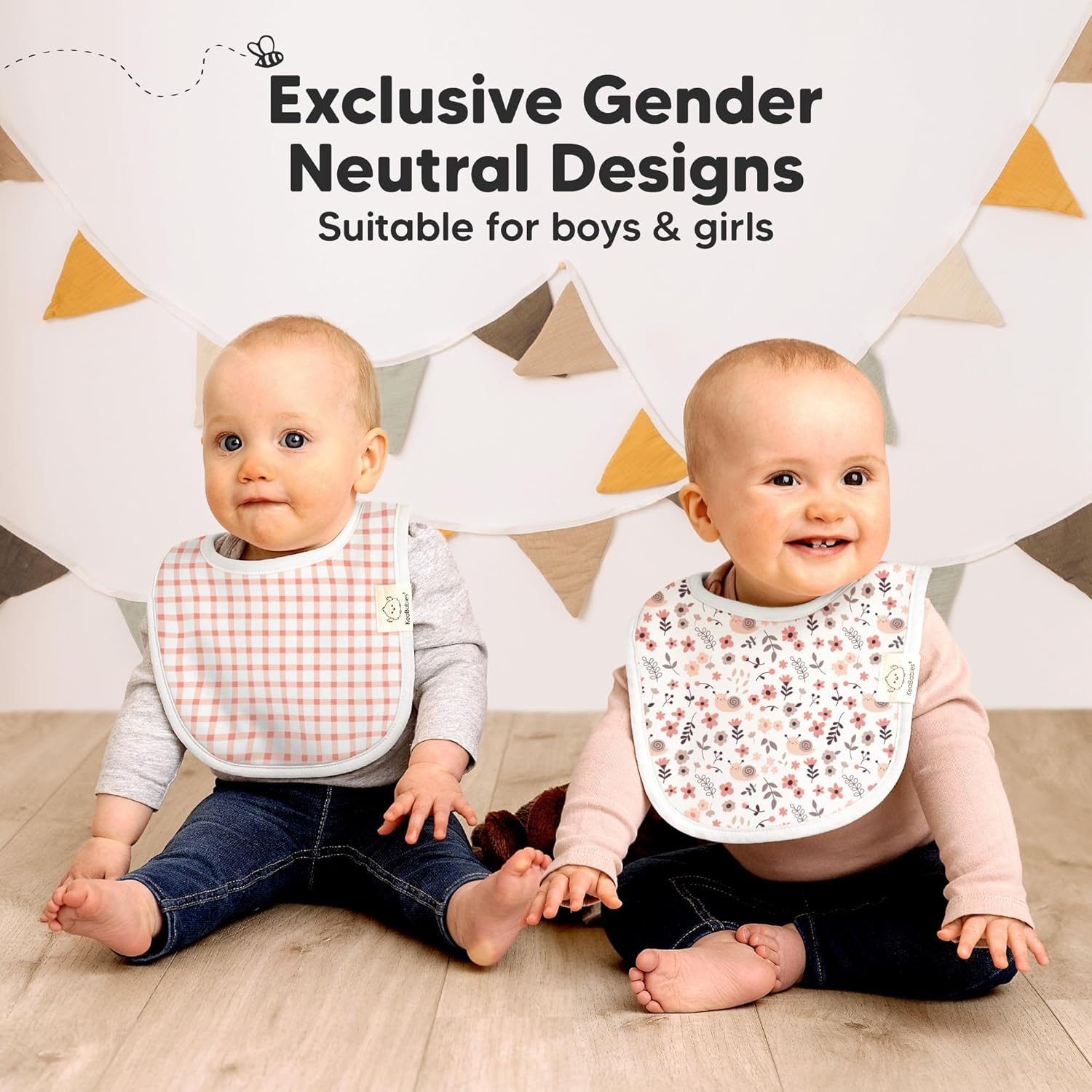 8-Pack Organic Baby Bibs for Boys, Girls - Soft Cotton Drooling and Te