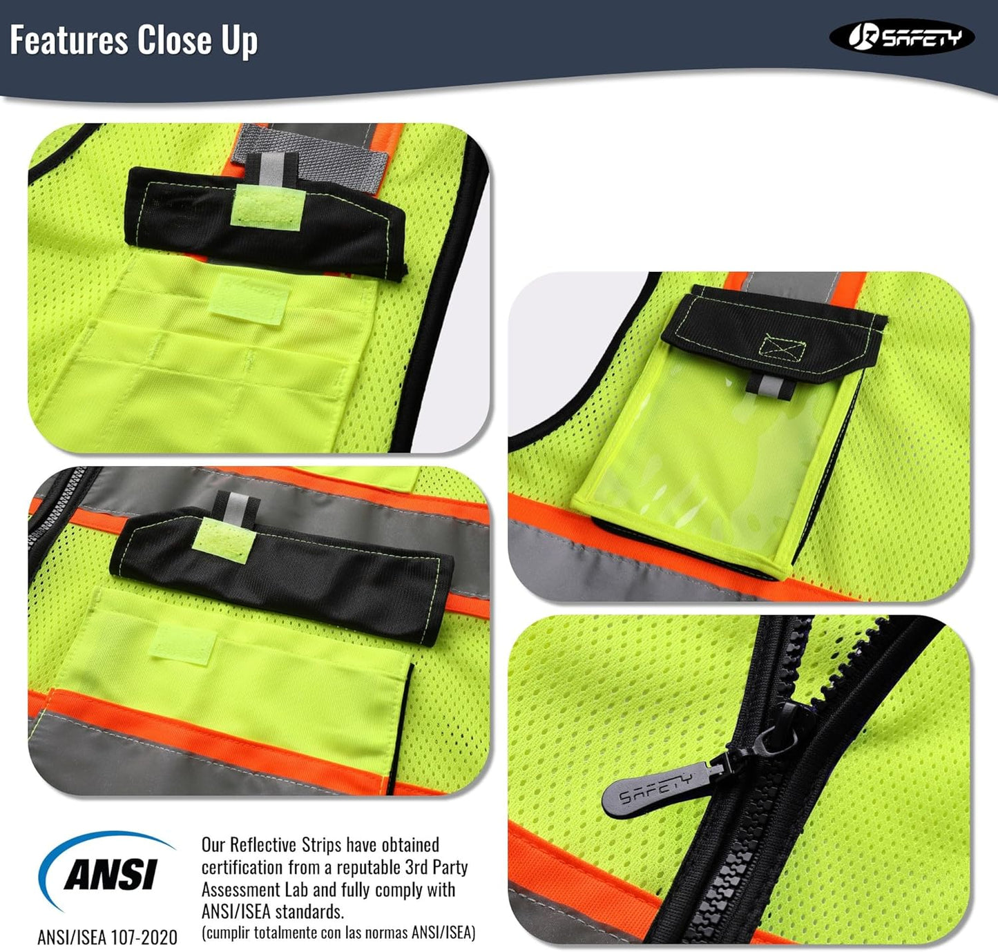 JKSafety Hi Vis Reflective Safety Vests for Men Women High Visibility 