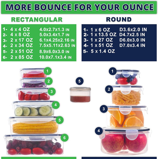 RockBerry 50 Pcs Large Food Storage Containers with Lids Airtight-85 O