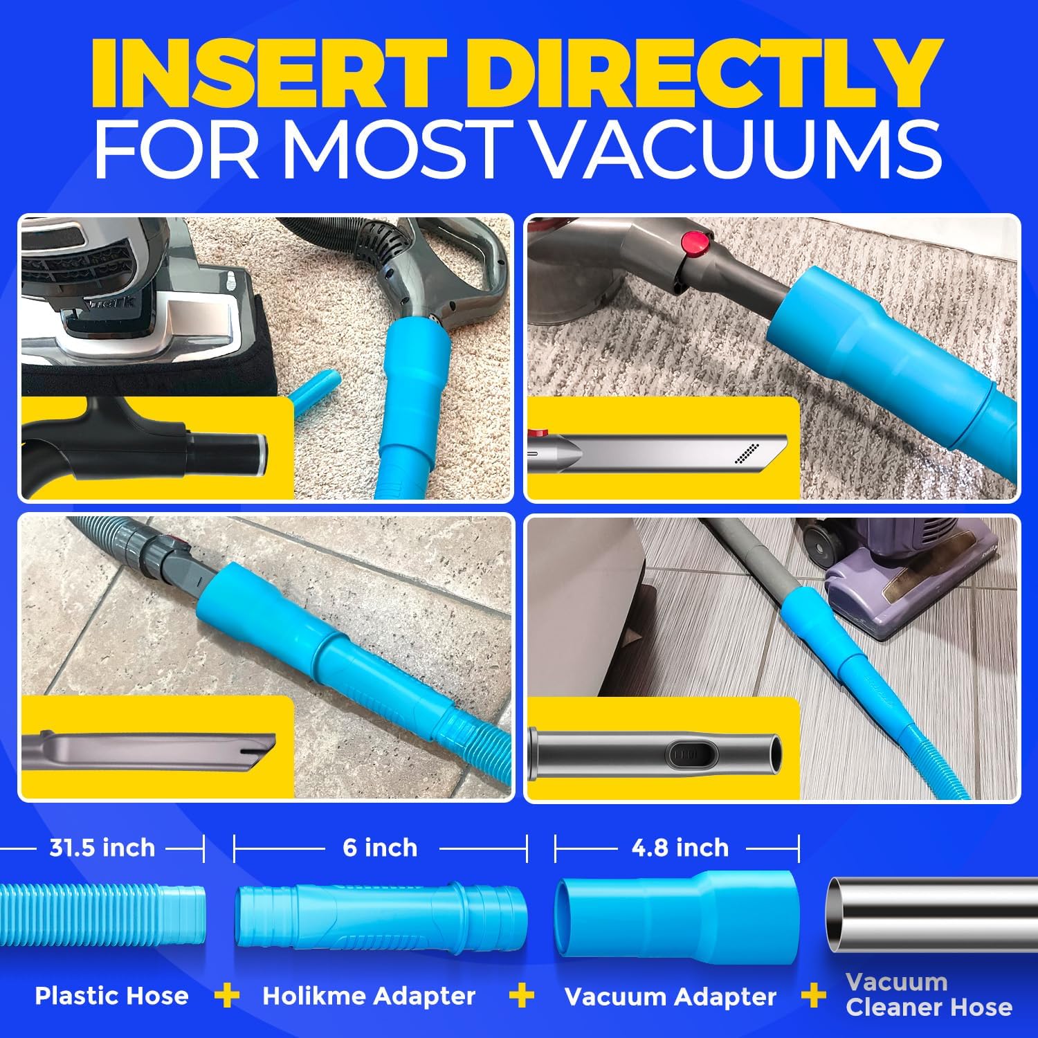Holikme Dryer Vent Cleaner Kit Dryer Lint Vacuum Attachment Brush, Lin