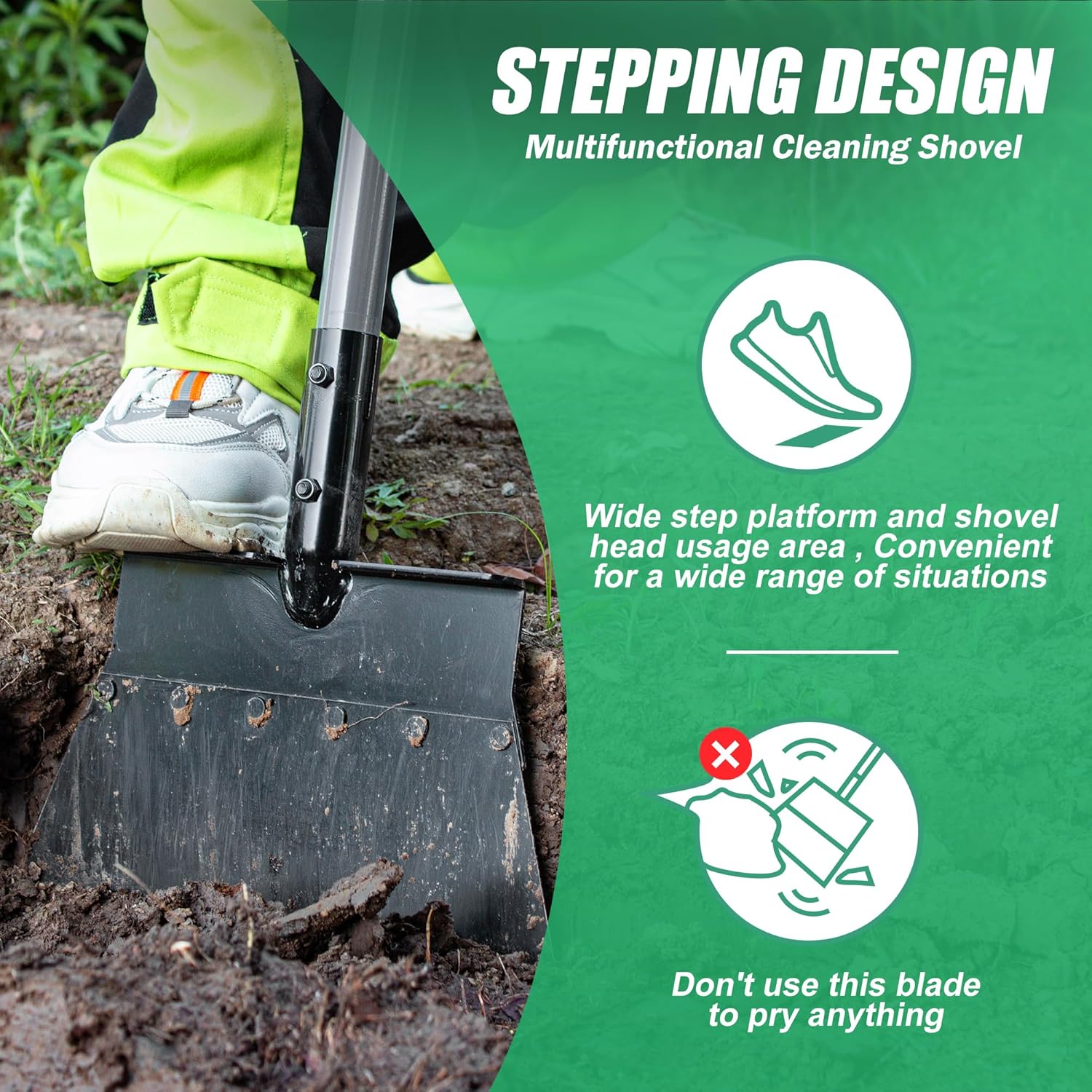 Suchtale Garden Flat Shovel,Floor Scraper, Heavy Duty Multifunctional 