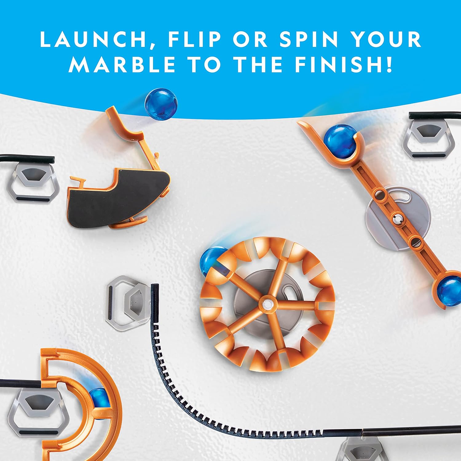 National Geographic Magnetic Marble Run - 75-Piece STEM Building Set f