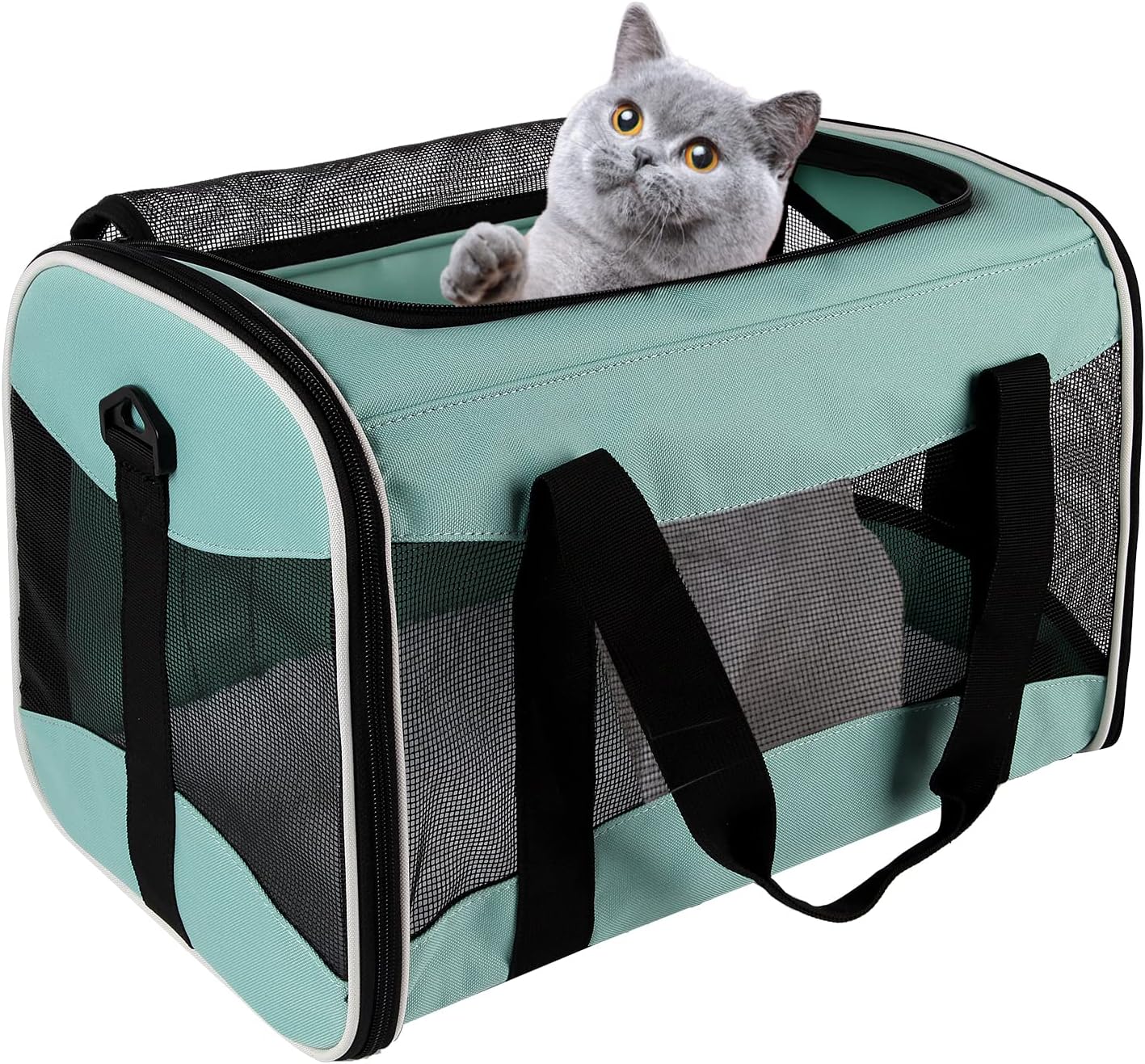 Cat Carrying Case Pet Dog Carrier Soft-Sided Cat Bag Airline Approved,