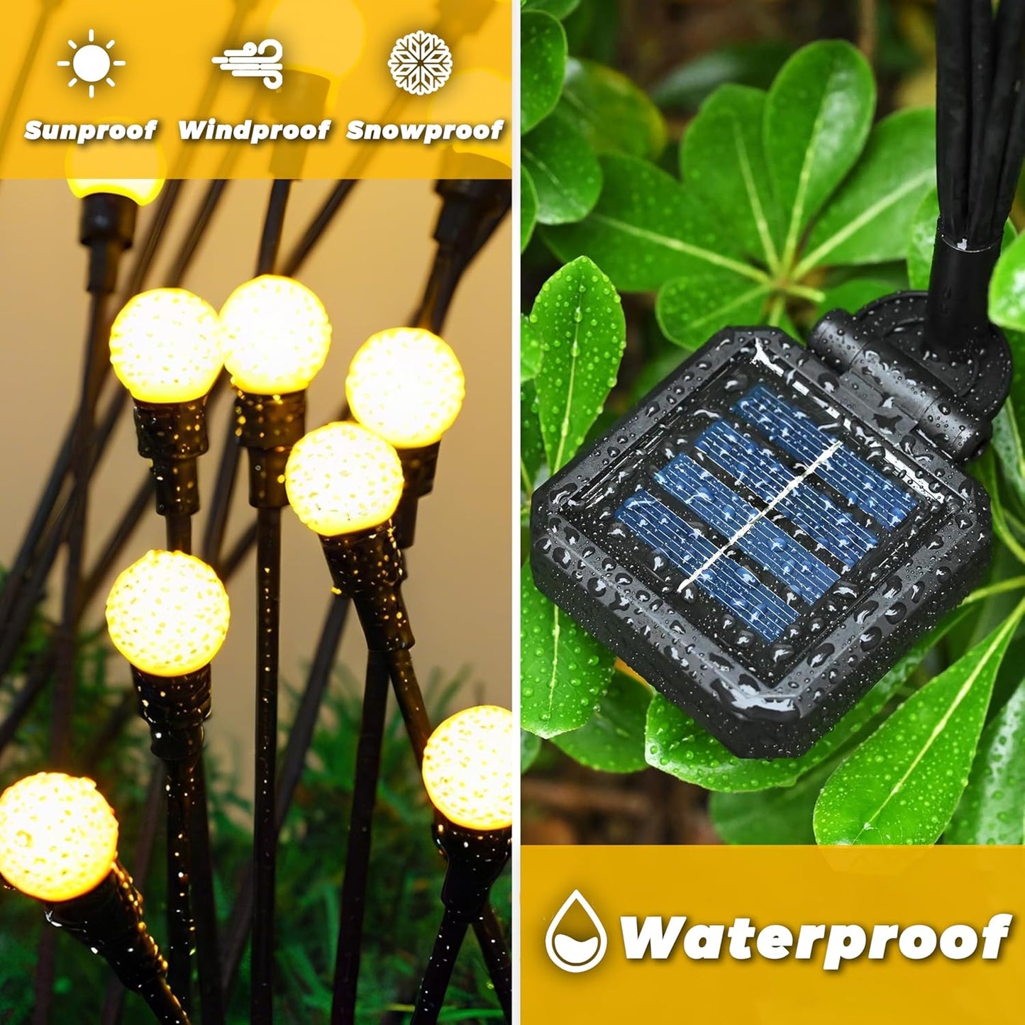 Solar Lights Outdoor-4Pack 32LEDs Solar Garden Firefly Lights Outside,