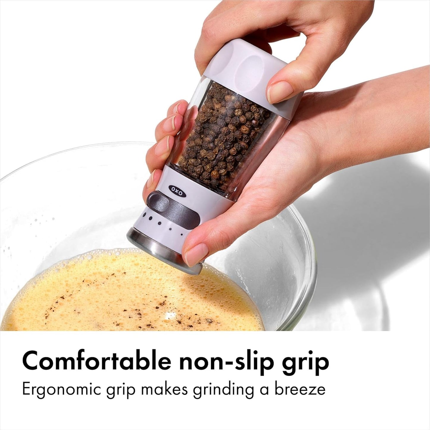 OXO Good Grips Contoured Mess-Free Pepper Grinder, Adjustable Ceramic 