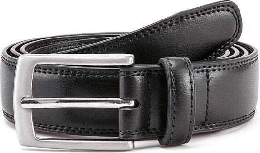 MILORDE Men's Genuine Leather Dress Belt, Handmade, 100% Cow Leather, 