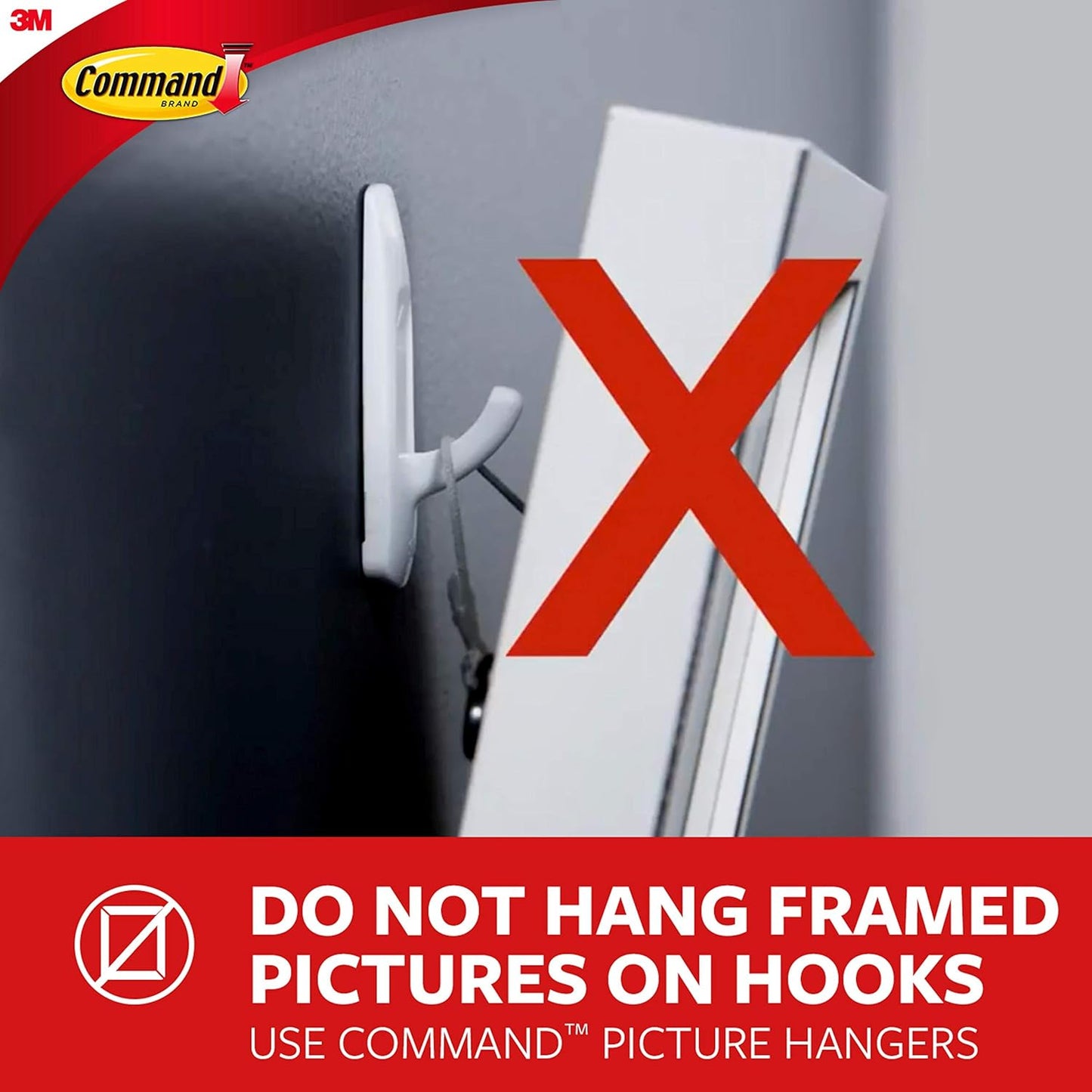 Command Medium Designer Hooks, 2 Hooks and 4 Command Strips, Damage-Fr