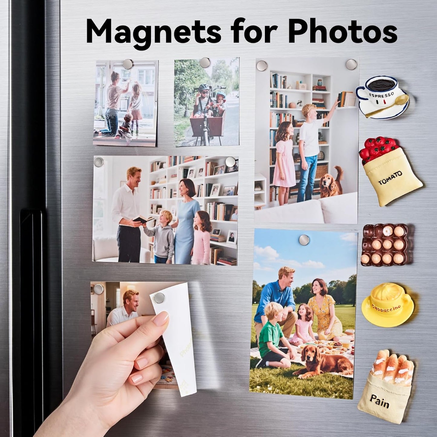 SMARTAKE 45 Pcs Refrigerator Magnets, 10x2.6mm Small Round Fridge Magnets, Multi-Use Premium Neodymium Office Magnets for Fridge, Whiteboard, Billboard in Home, Kitchen, Office and School (Silver)