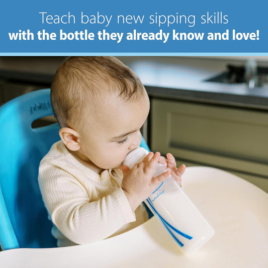 Dr. Brown’s Milestones Options+ Sippy Spouts, 2-Pack Narrow, Soft 100% Silicone Baby Bottle Sippy Spout, 6m+