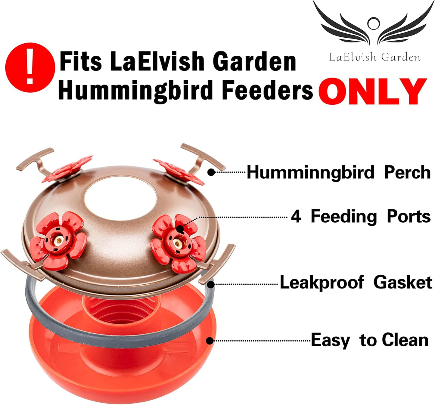 Upgraded Replacement Metal Base, Fits LaElvish Garden Hummingbird Feeders ONLY, No Leak No Rust, Safe for Hummingbird, Silver+Yellow Upgraded Base, Containing 1 Metal Base
