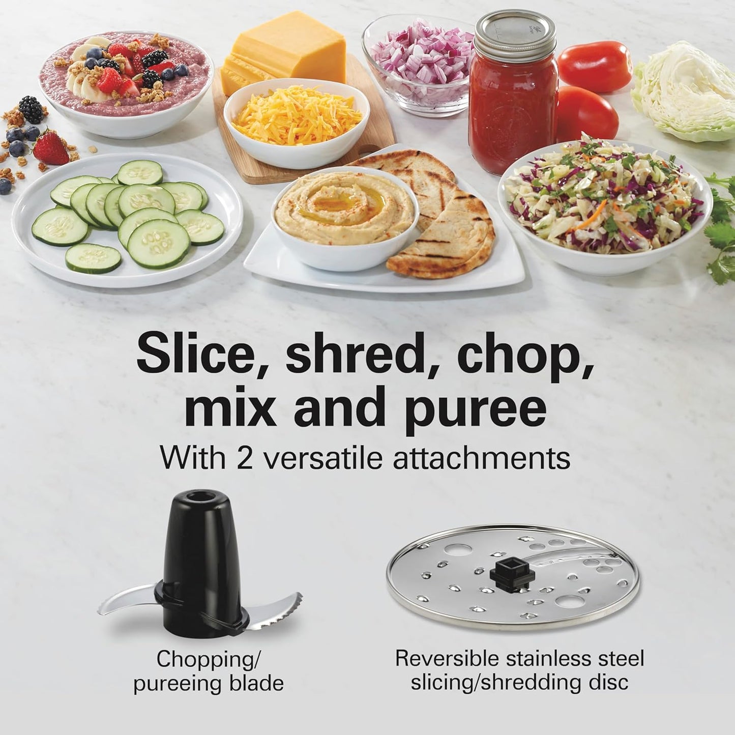 Hamilton Beach Food Processor & Vegetable Chopper for Slicing, Shreddi