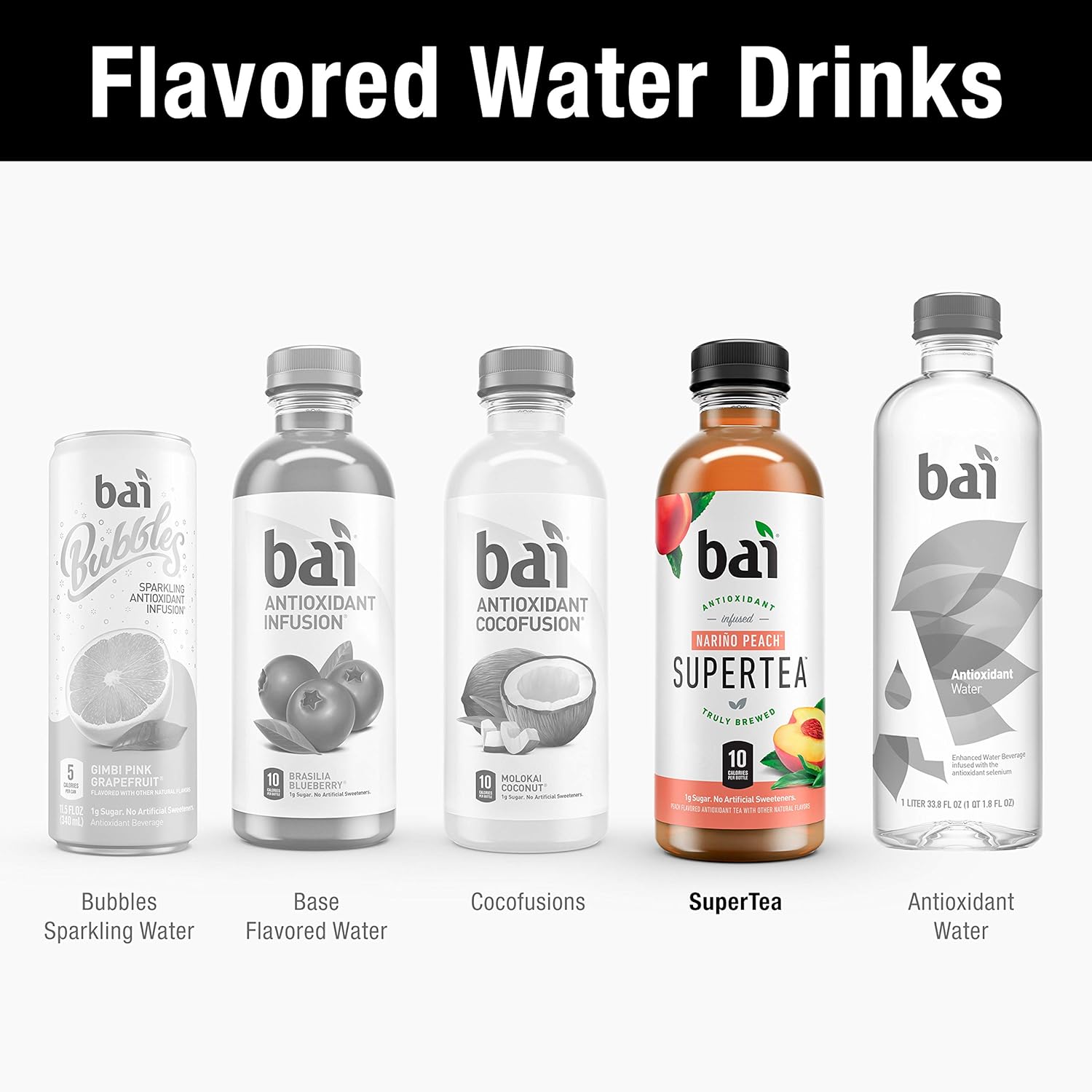 Bai Iced Tea, Narino Peach, Antioxidant Infused Supertea, Crafted with
