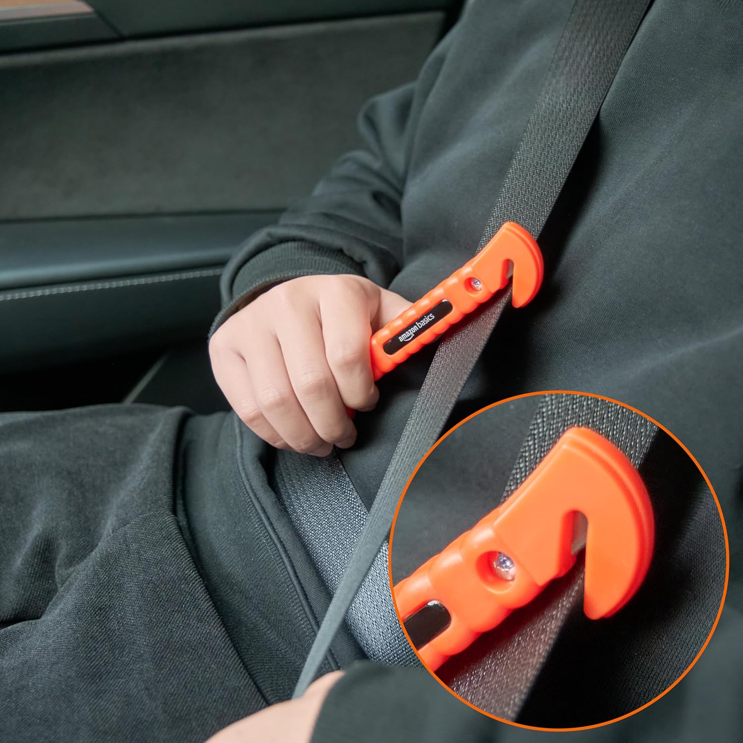 Amazon Basics Emergency Escape Tool, Window Breaker and Seatbelt Cutte