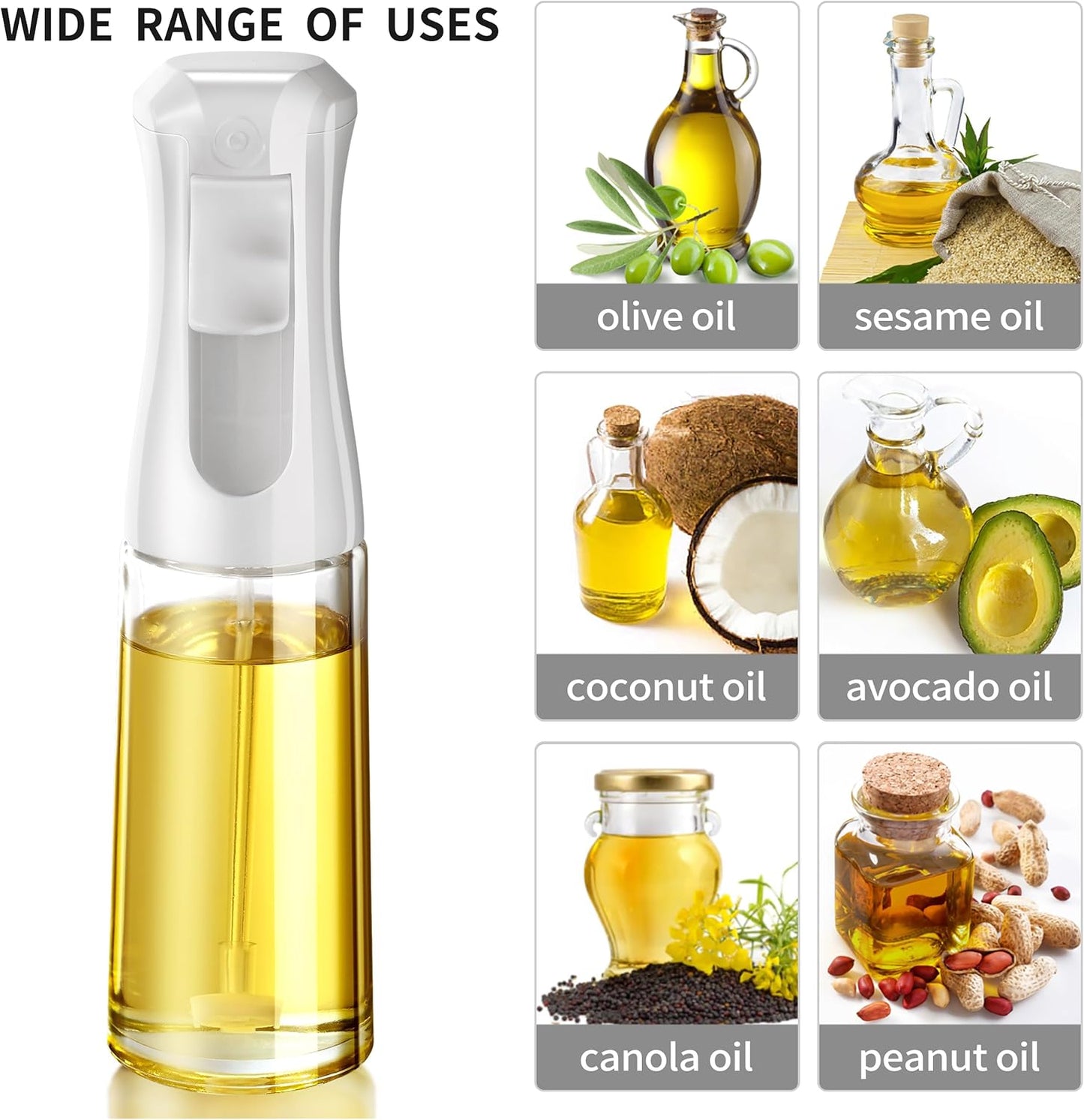 Oil Sprayer for Cooking- 200ml Glass Olive Oil Sprayer Mister, Olive O