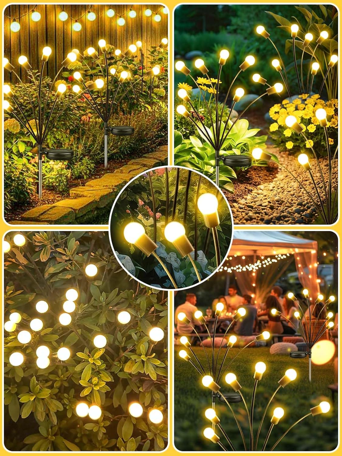 2026 Upgraded Solar Lights Outdoor, 8 Pack Solar Garden Lights with 2 