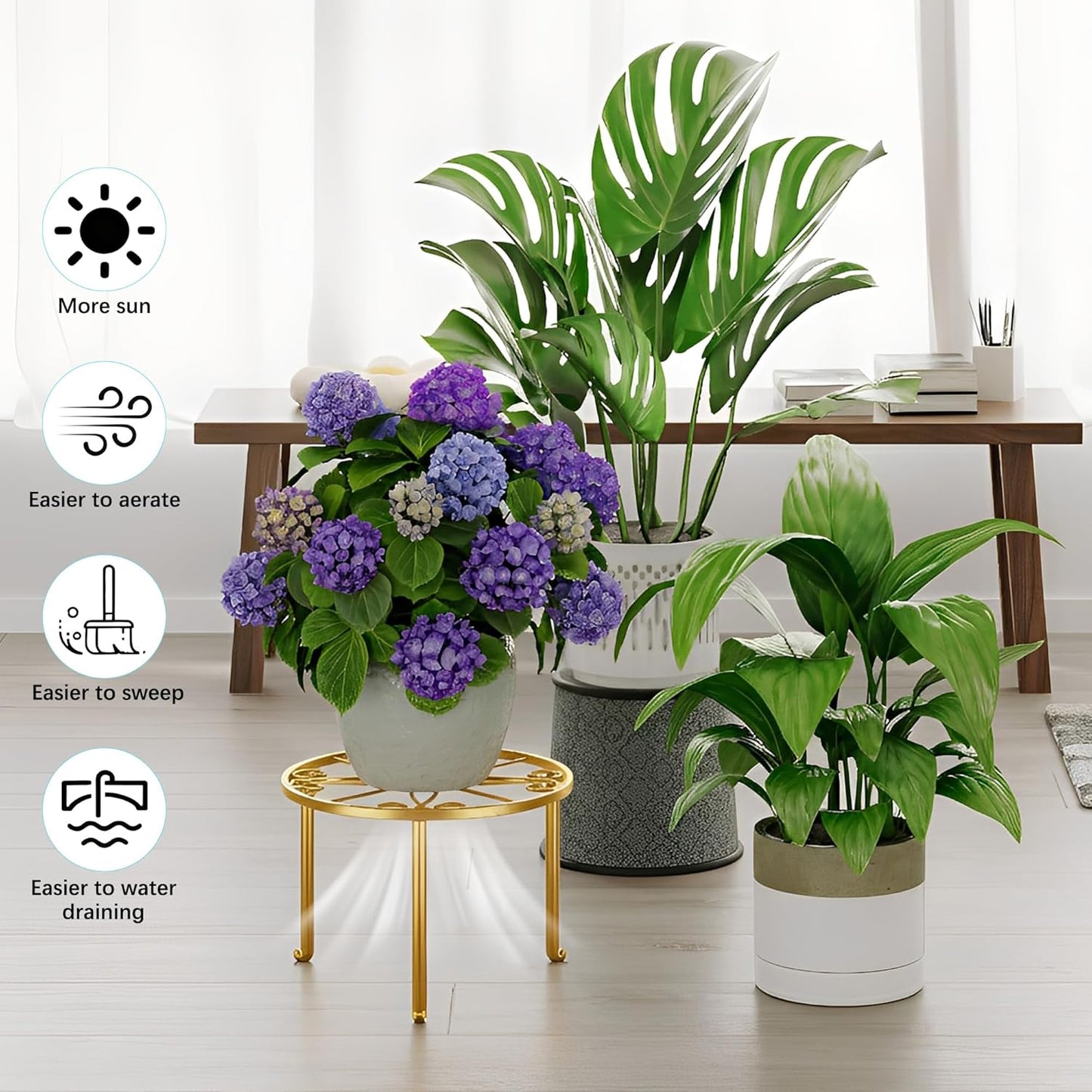 5 Pack Metal Plant Stand Home Flower Stand Shelf for Multiple Display 