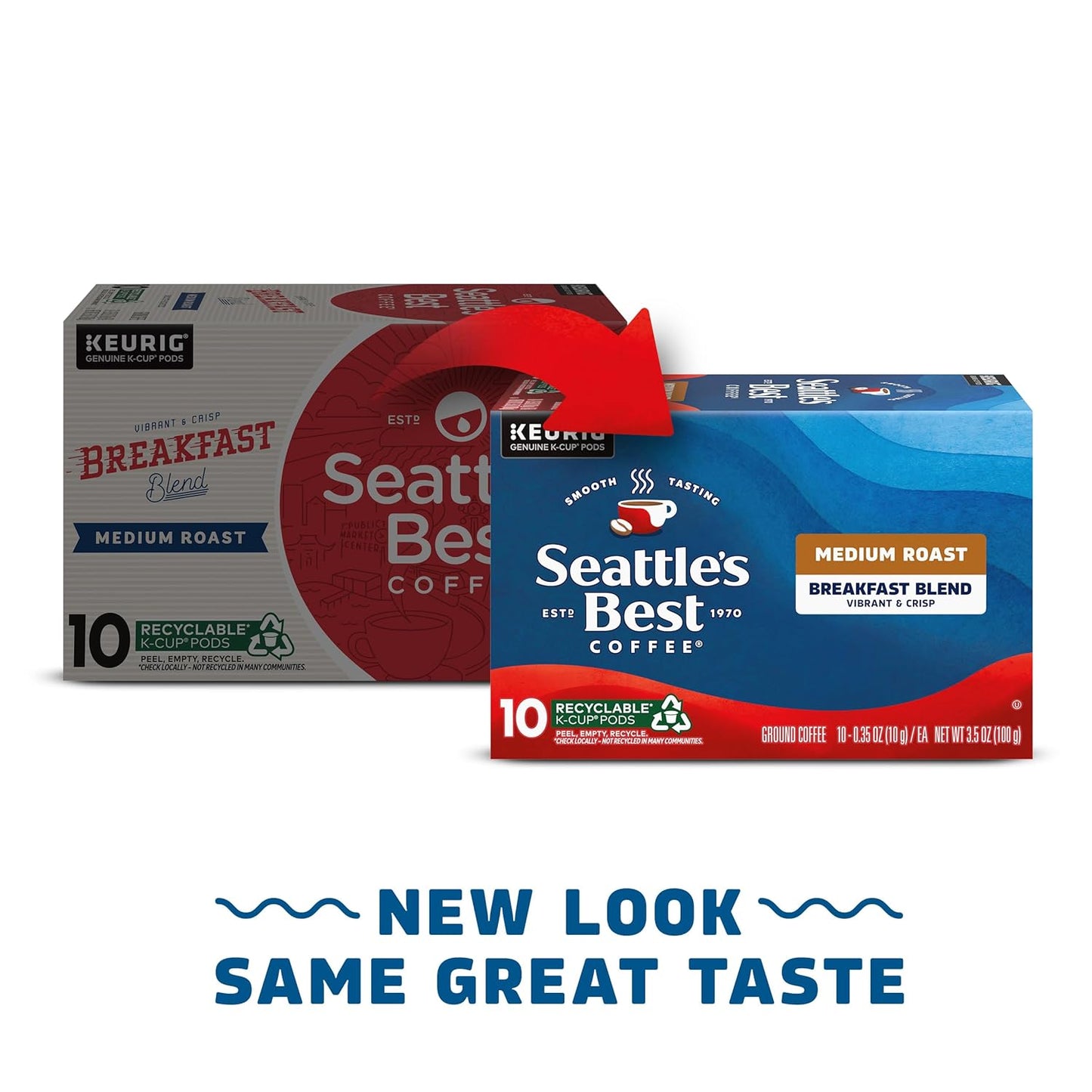Seattle’s Best Coffee, Medium Roast K-Cup Coffee Pods, Breakfast Blend, 100% Arabica, 6 Boxes (60 Pods Total)
