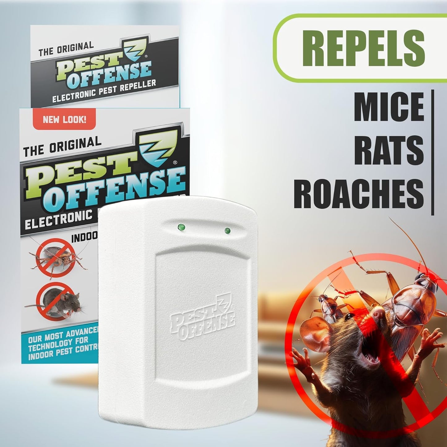 2025 Upgraded PEST OFFENSE New Look Electronic Pest Repeller for Indoo