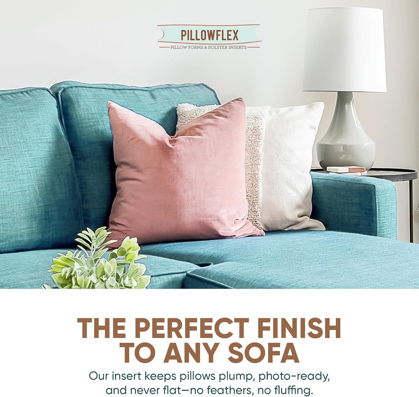 Pillowflex Synthetic Down Pillow Insert - 22x22 Down Alternative, Ultra Soft Large Square Throw Pillow, Couch Sham, Bed Sleeping - 1 Decorative Accent Form