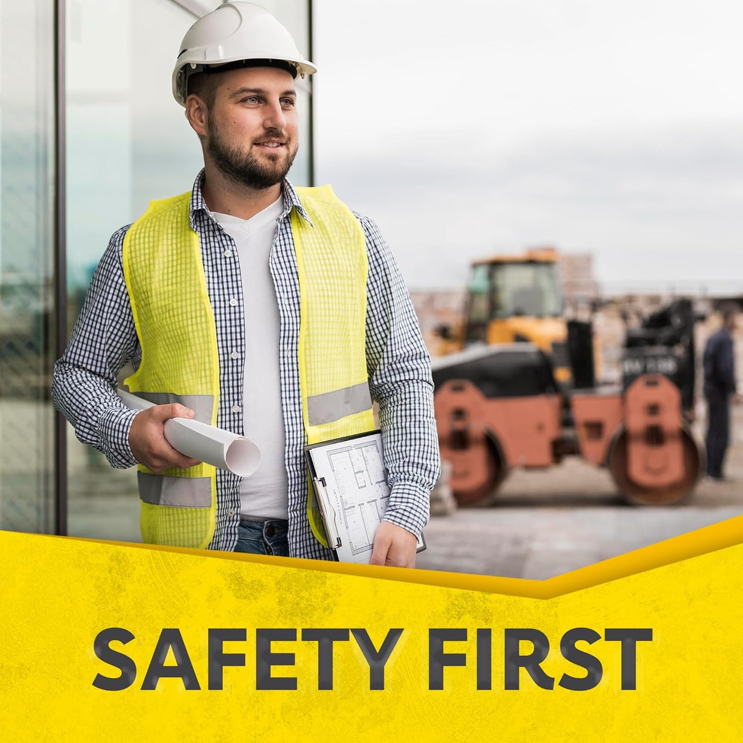 PeerBasics Safety Vests 10 Pack - Yellow Reflective High Visibility, H