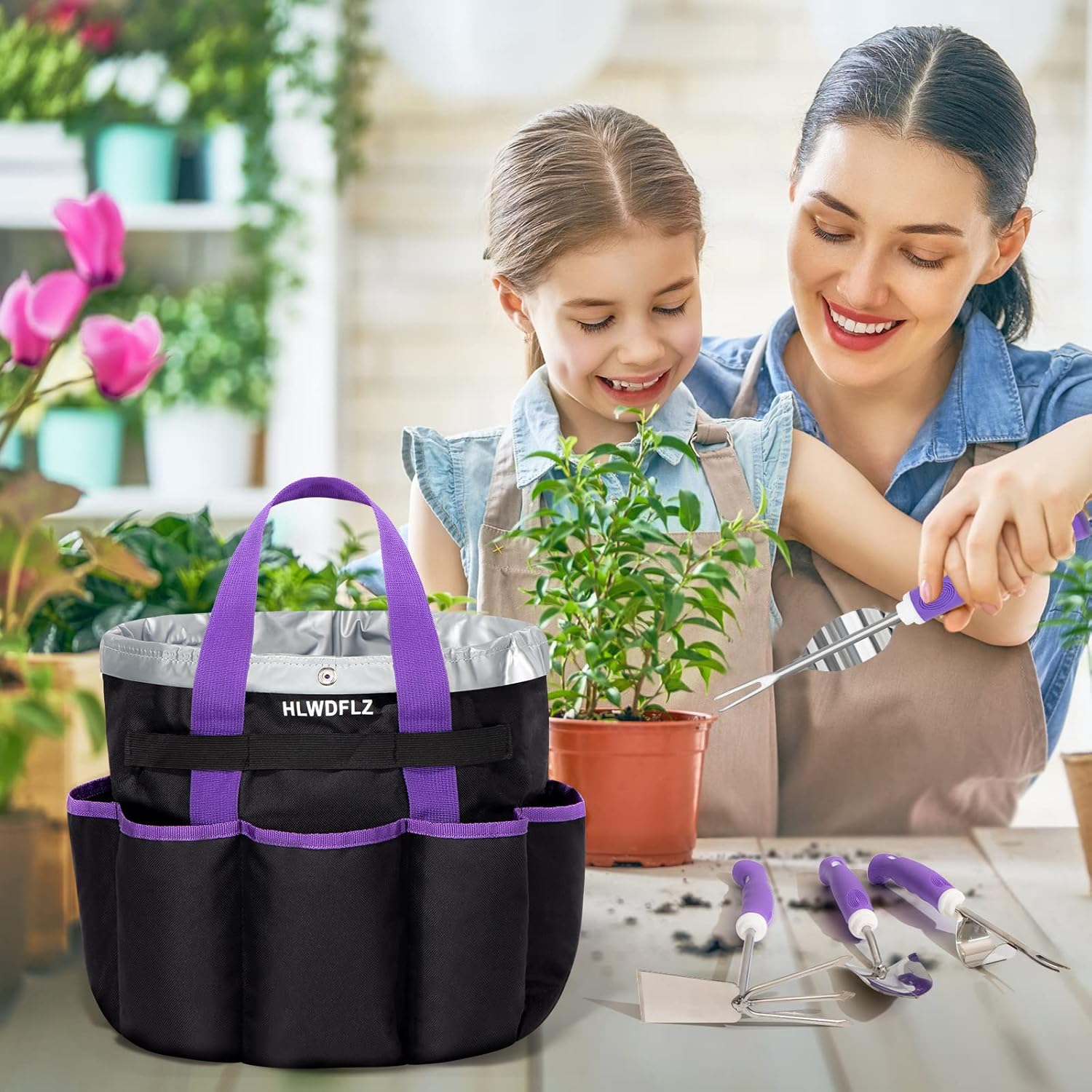 Purple Garden Tool Set Gardening Items for Women - 11PCS Heavy Duty Ga