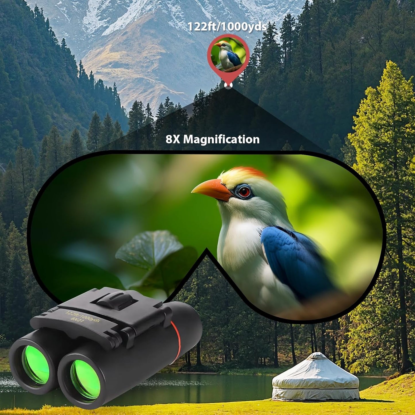Binoculars for Adults and Kids, High Powered Portable & Compact Binocu