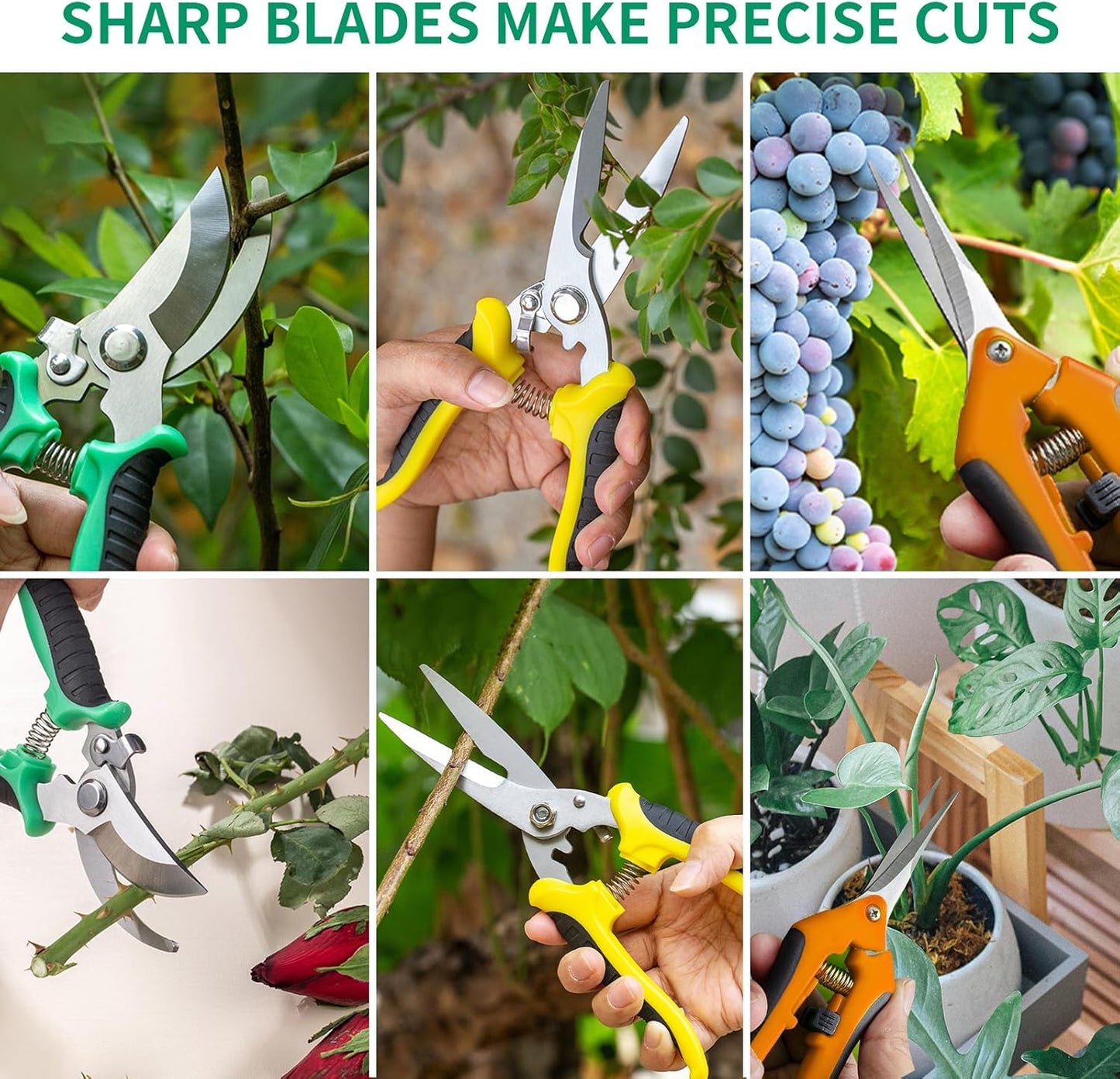 Garden Pruning Shears 3 Pack Gardening Shears Garden Scissors Stainles