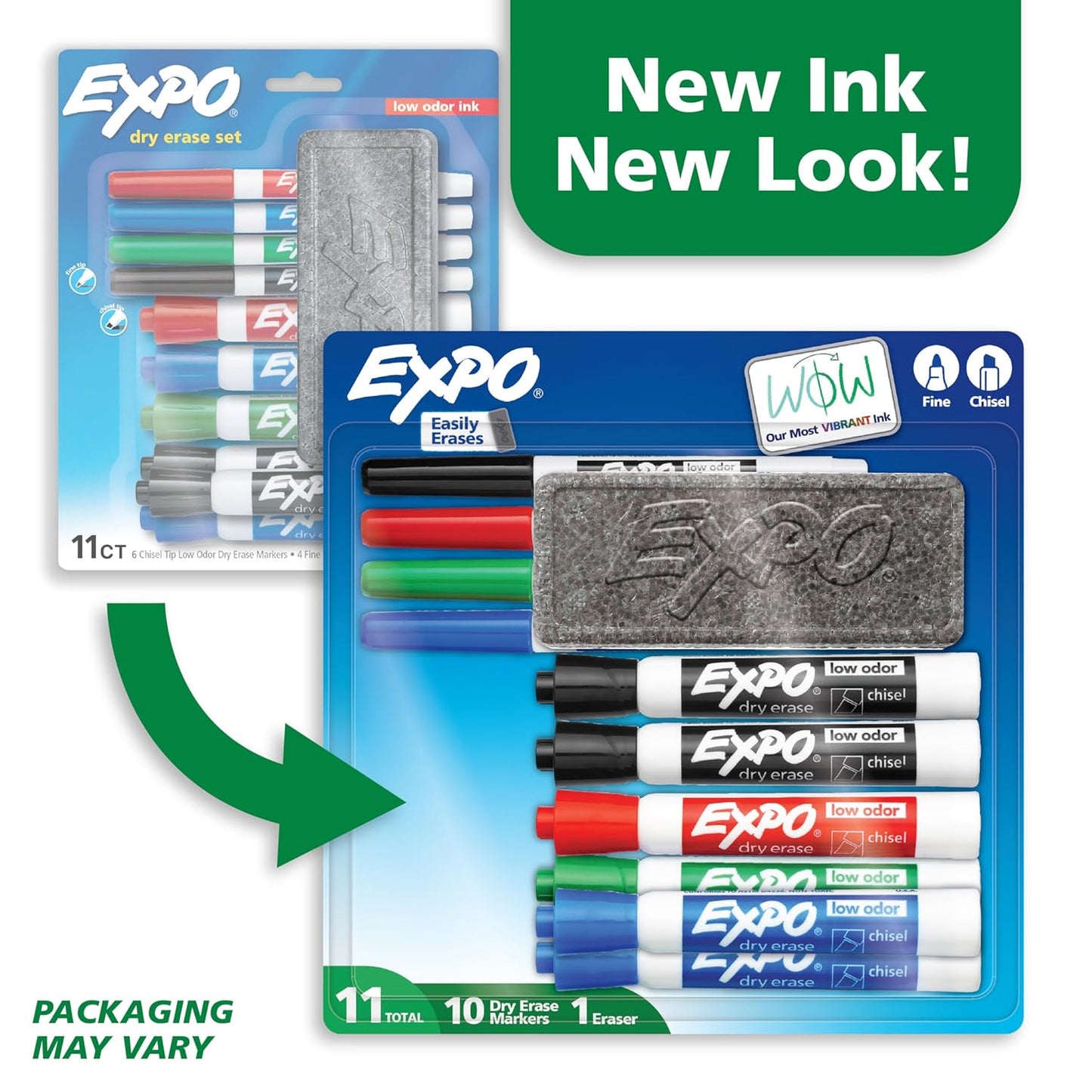 EXPO Dry Erase Markers Set, Fine & Chisel Tips, 11 Count - Classroom, 