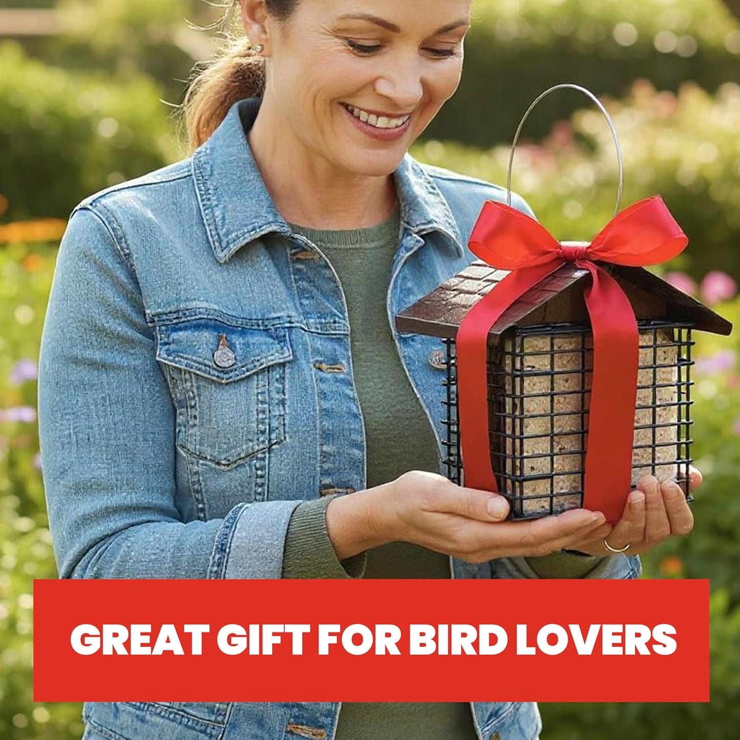 More Birds Double Suet Feeder with Weather Guard, 6.5" L X 4.25" W X 7