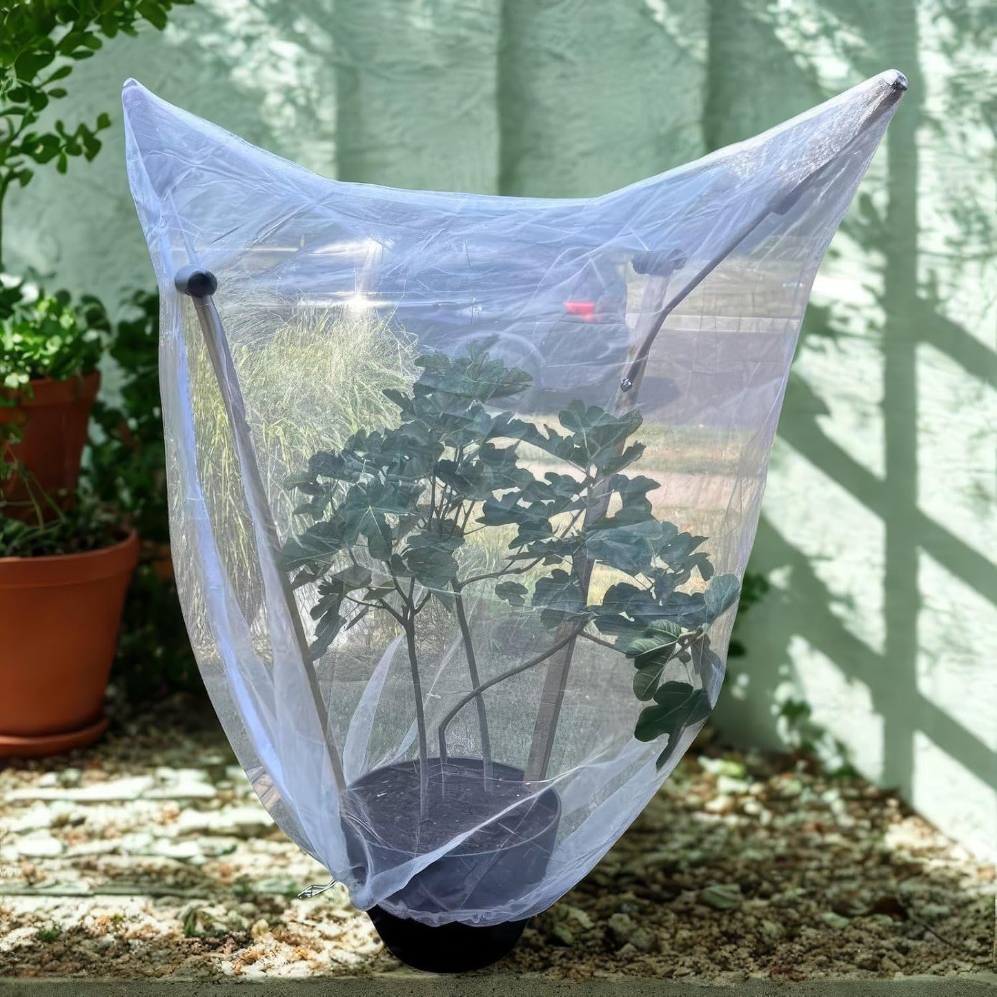 4 Pcs Fruit Tree Netting with Zipper & Drawstring, 4ft x 4ft Insect & 