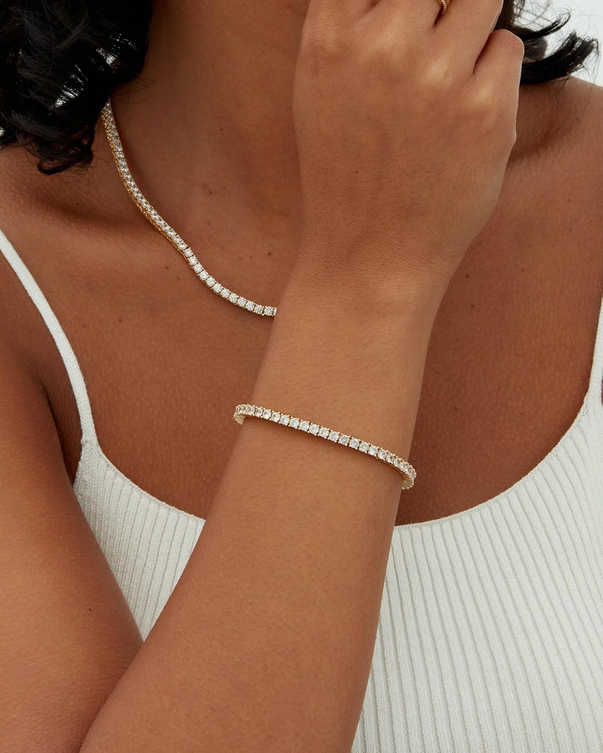 PAVOI 14K Gold Plated 3mm Cubic Zirconia Classic Tennis Bracelet | Gol
