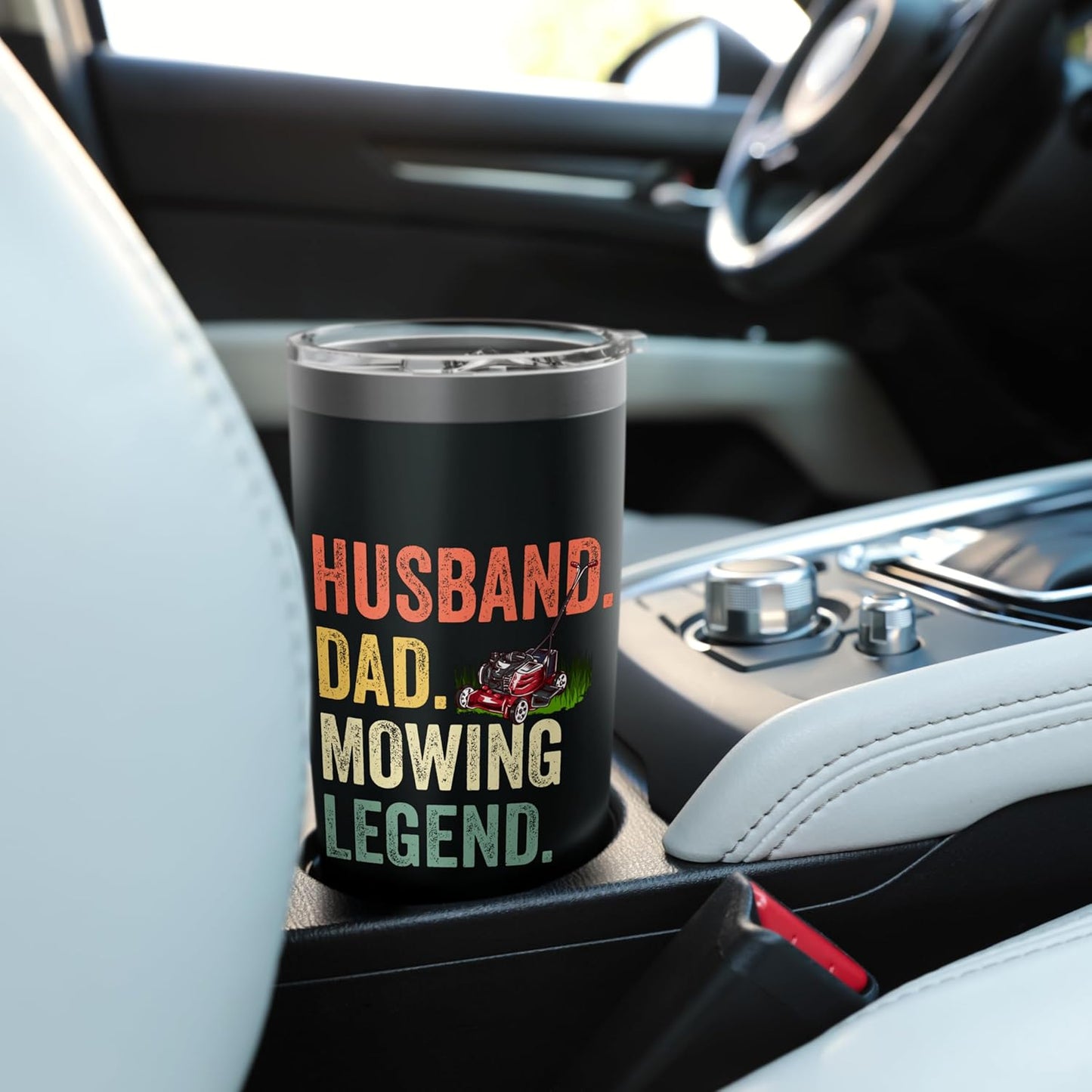 Husband Dad Mowing Legend Lawn Care Gardener Father's Day Stainless Steel Insulated Tumbler
