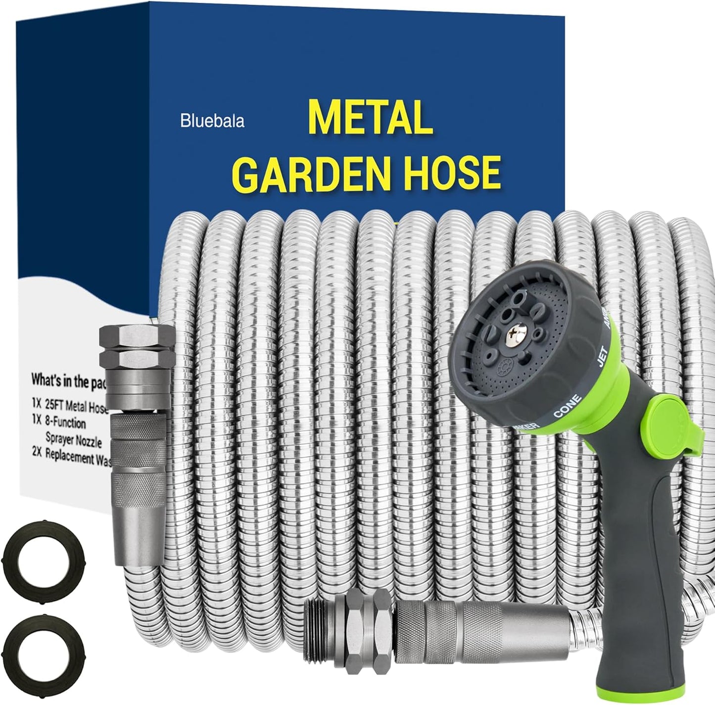 100 FT Stainless Steel Garden Hose – Long Reach 304 Steel Metal Water 