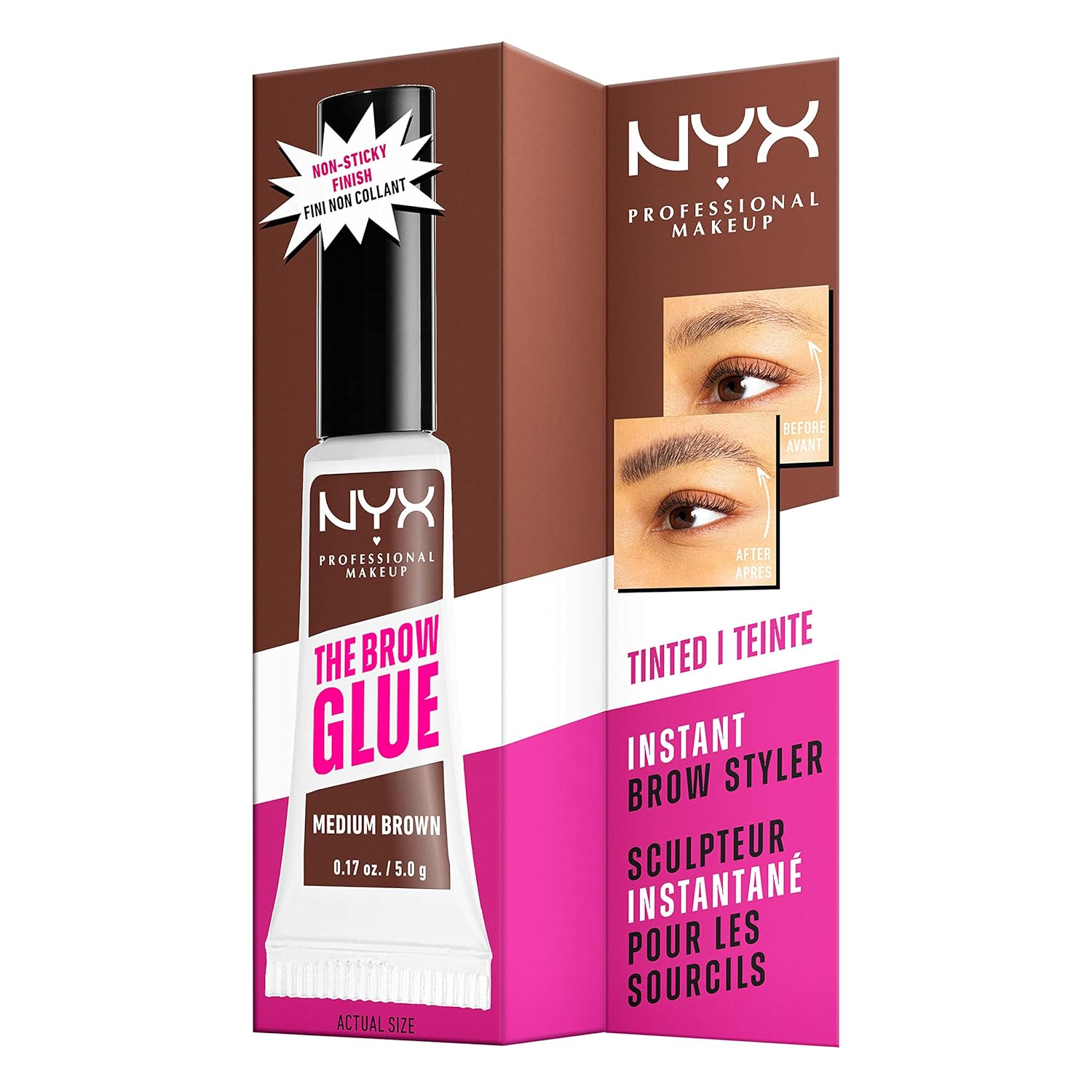 NYX PROFESSIONAL MAKEUP The Brow Glue, Extreme Hold Eyebrow Gel - Clea