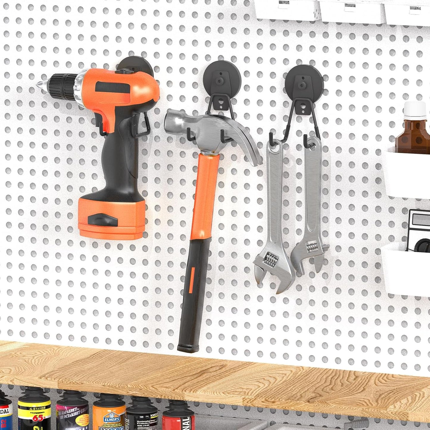 Homde Strong Magnetic Hook, 3 Pack Heavy Duty Magnet Holder Double Hanging Design, 2.6inch Industrial Utility Garage Hanger for Toolbox, Hammer, Garden Tools, Drills, Hose