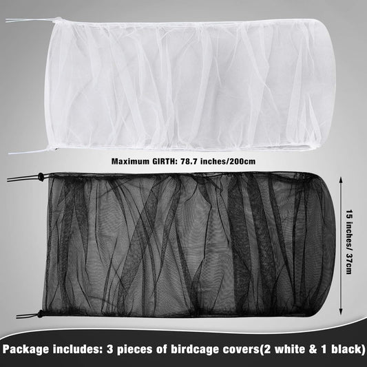 3 Pieces Large Adjustable Bird Cage Cover Seed Feather Catcher Birdcag