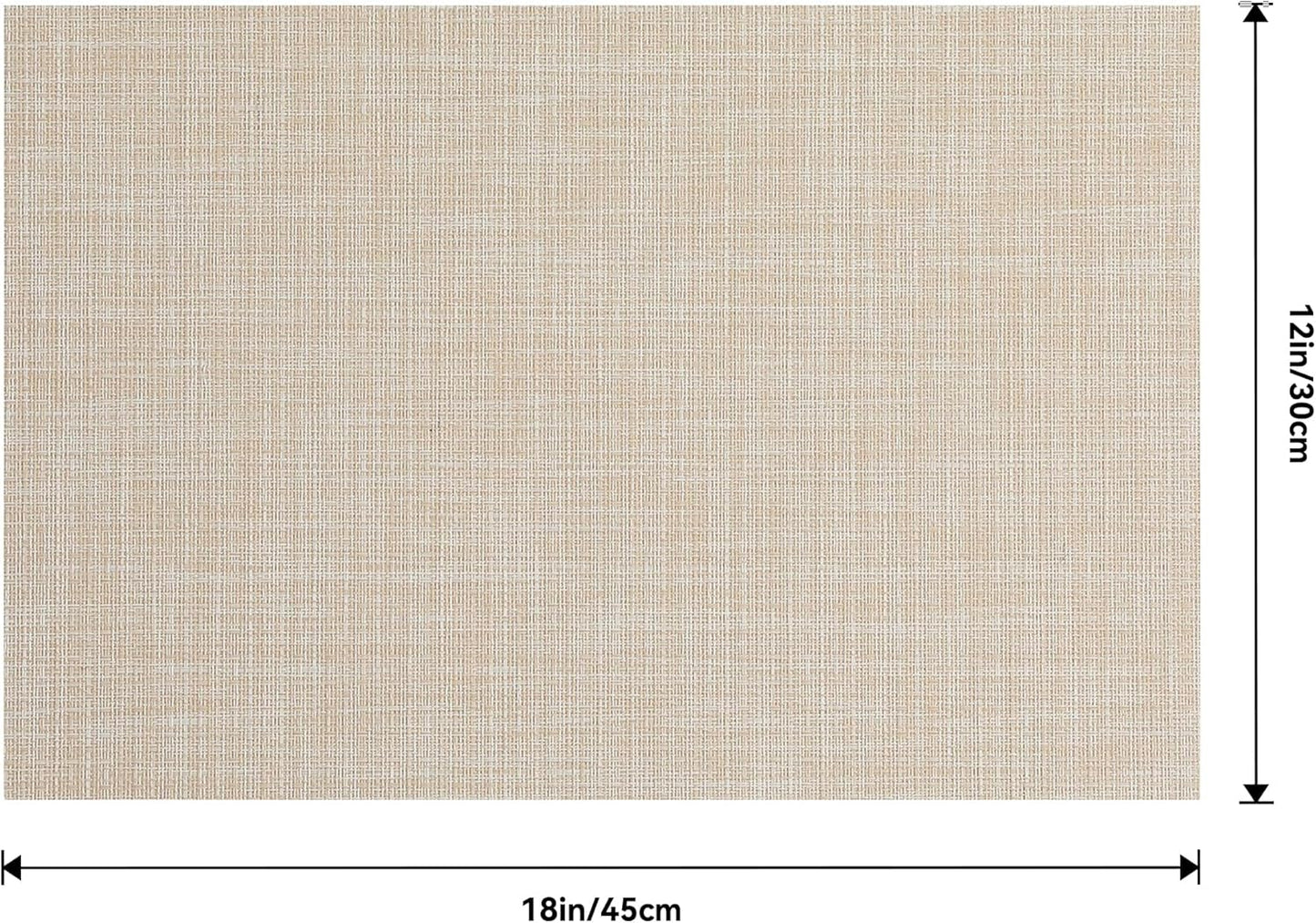 Leetaltree Beige Placemats Set of 4 - Heat Resistant Non-Slip Place mats for Dining Table, Washable Durable PVC Vinyl Woven Table Mats（Beige, 4）
