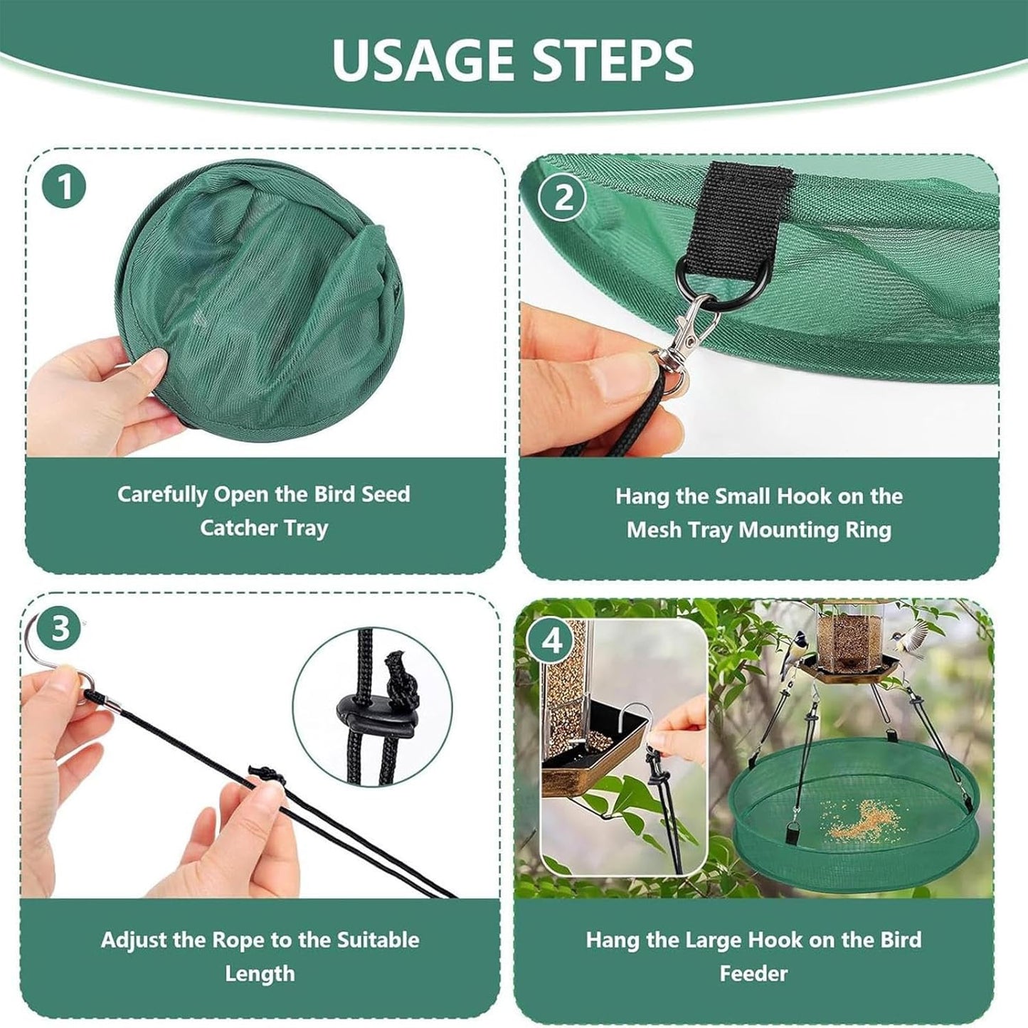 Bird Feeders Outdoors, Hummingbird Feeder Tray for Birds, Medium Weatherproof Feeding Device, Metal Material Catcher Tray with Drain Holes, Bird Feeder Accessory for Sparrows Finches Chickadees