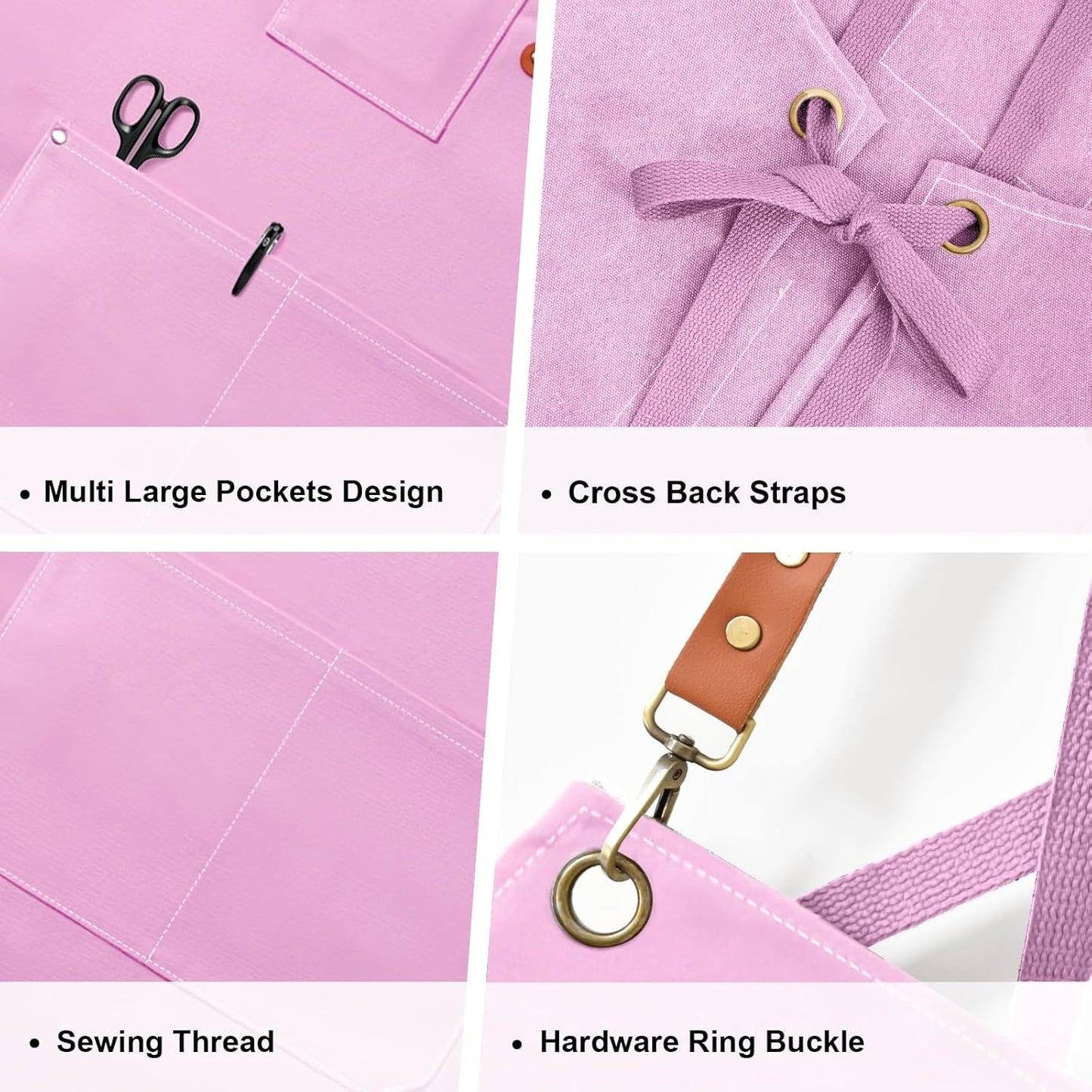 Chef Apron for Men Women Canvas Aprons with 3 Pockets Cross Back Resis
