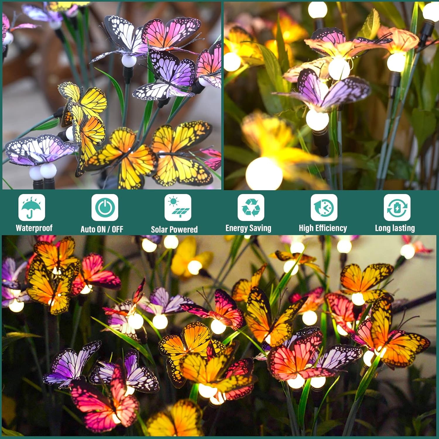 TONULAX Solar Garden Lights - Swaying Butterfly Light, Swaying in The 